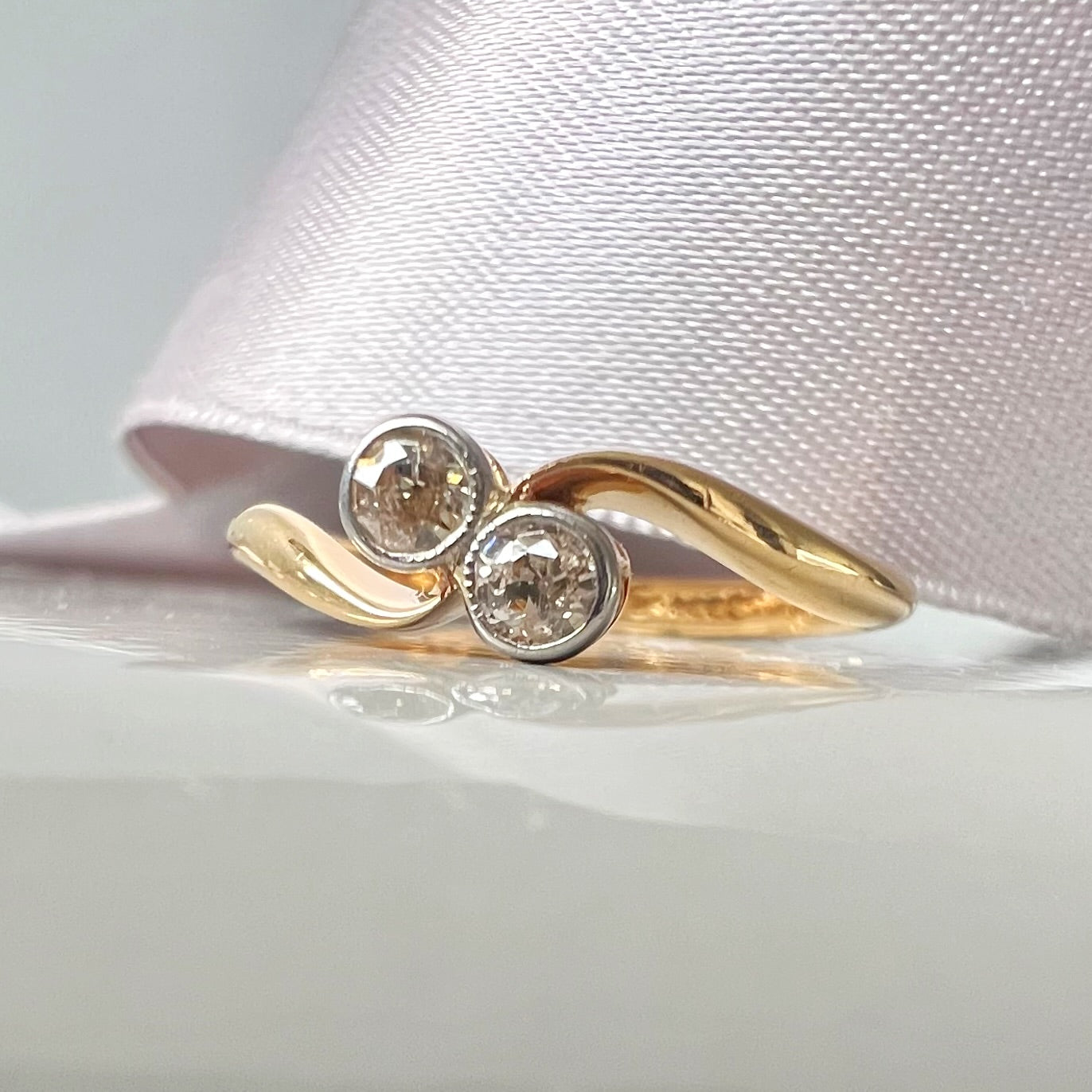 Diamond Toi et Moi Bezel Set Ring