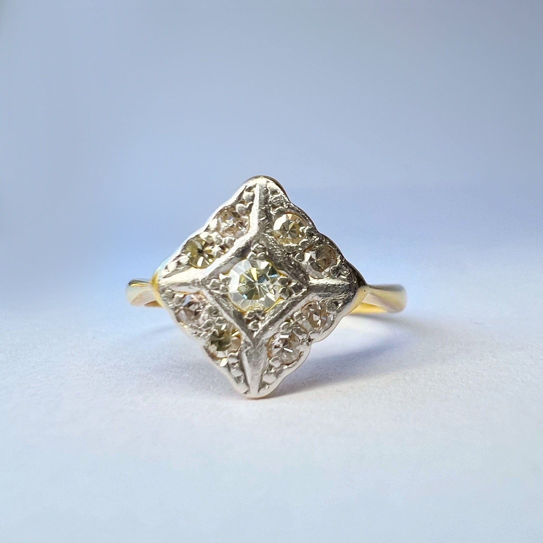 Vintage Diamond Shaped Cluster Ring