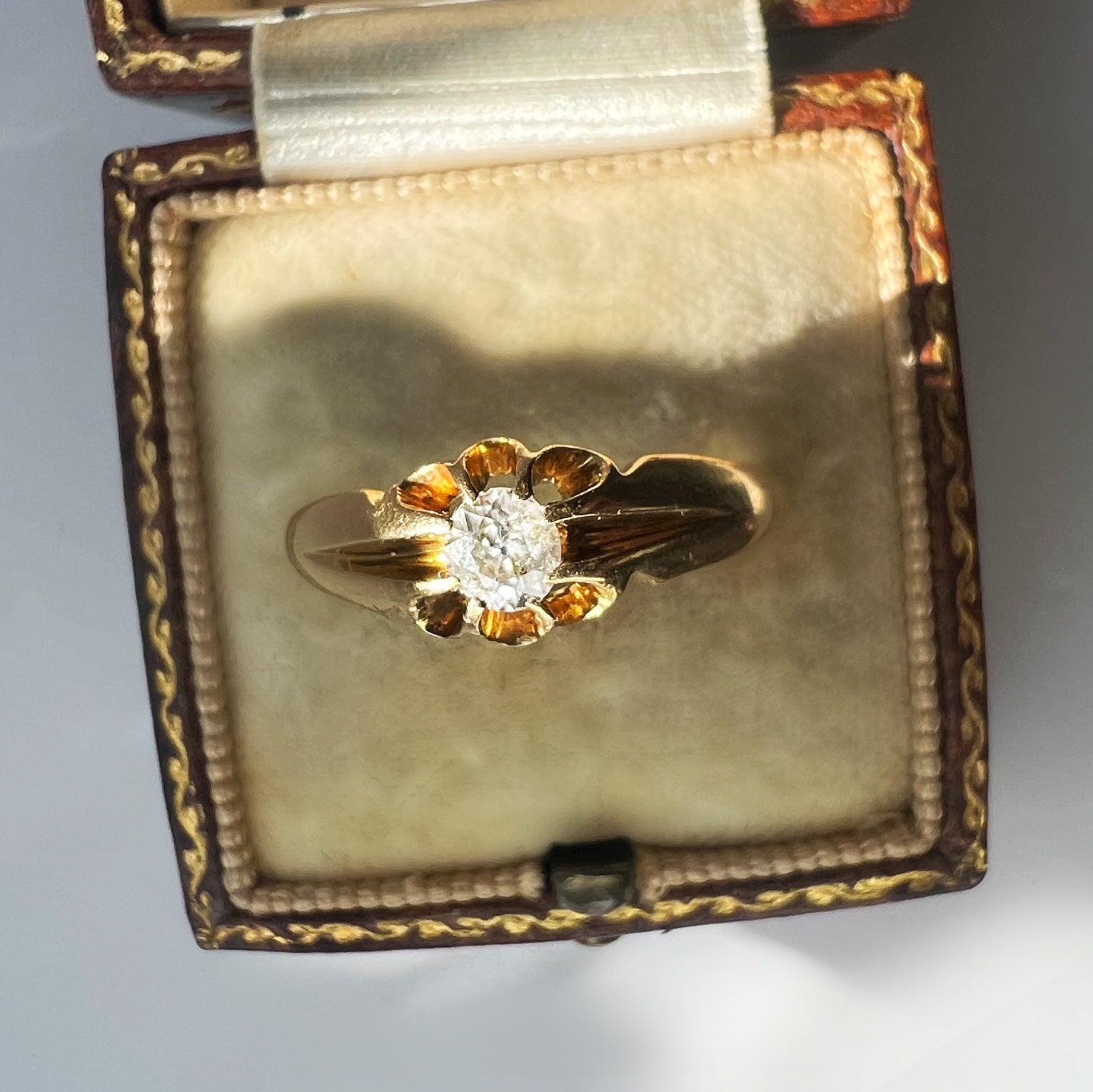 Antique Belcher Ring with 0.25ct Old Cut Diamond