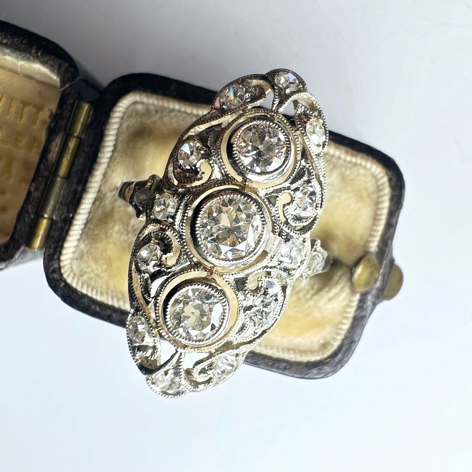 Antique Art Deco Diamond 1.10ct Panel Ring