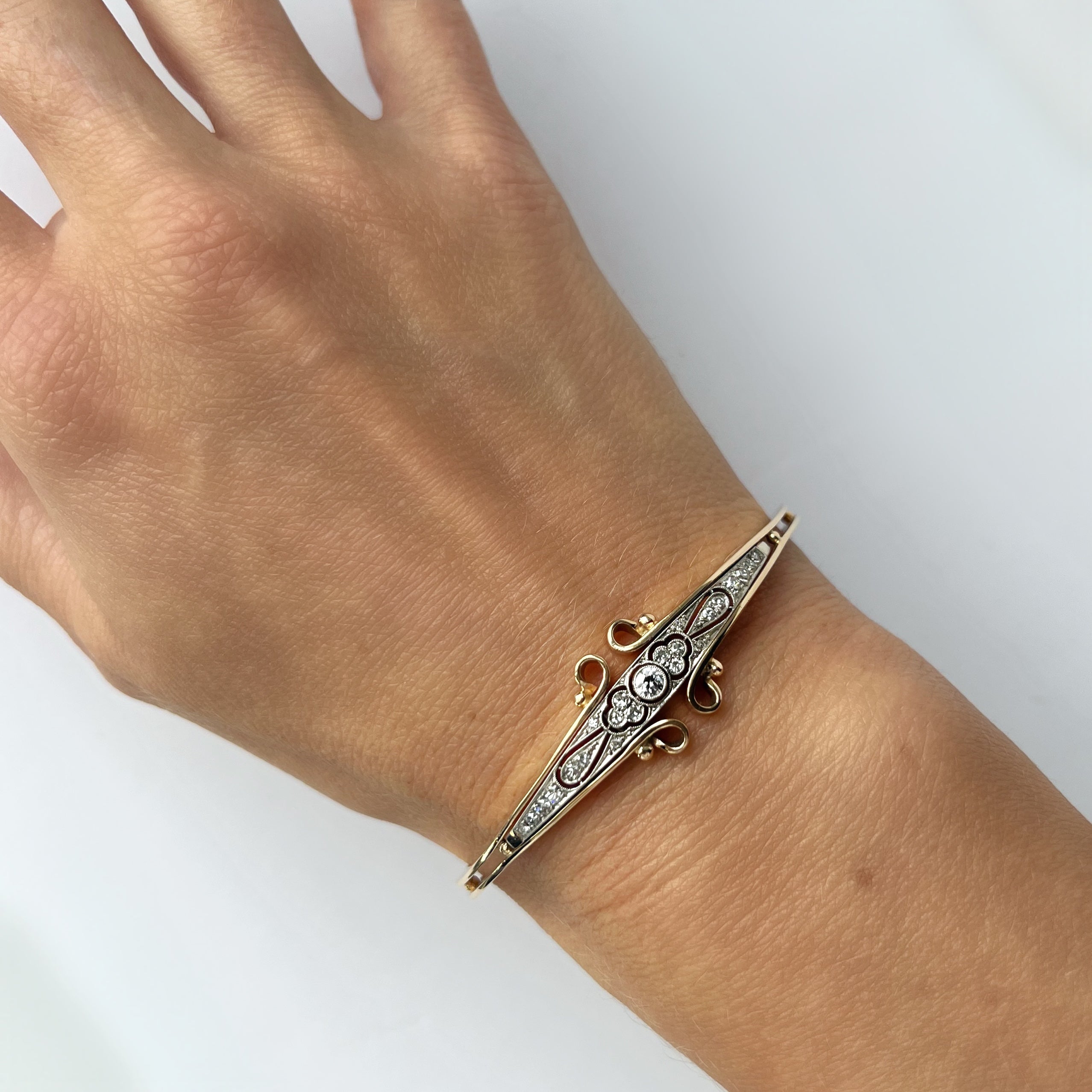 Antique Gold and Diamond Bangle