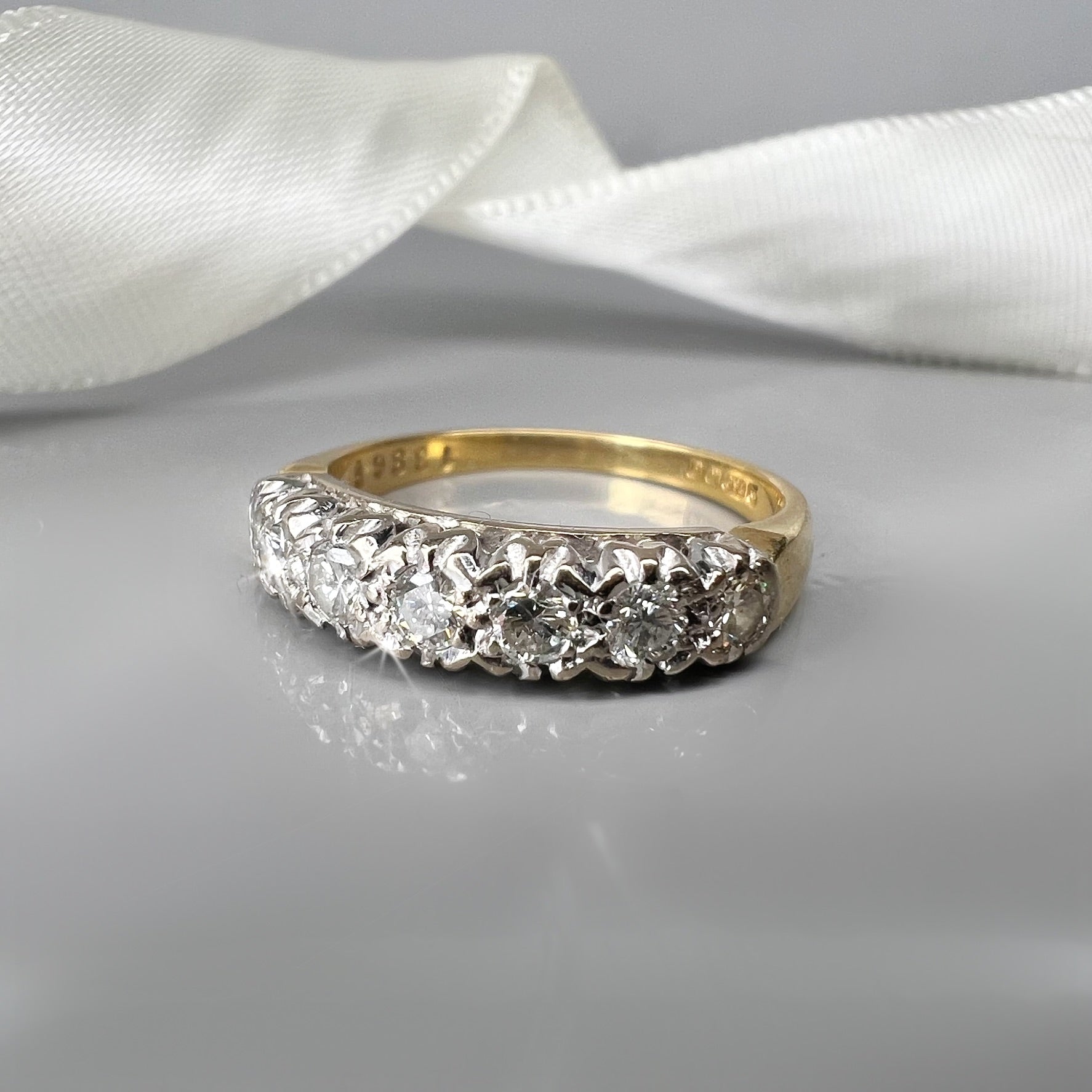 Vintage 7 Stone Diamond Half Eternity Ring