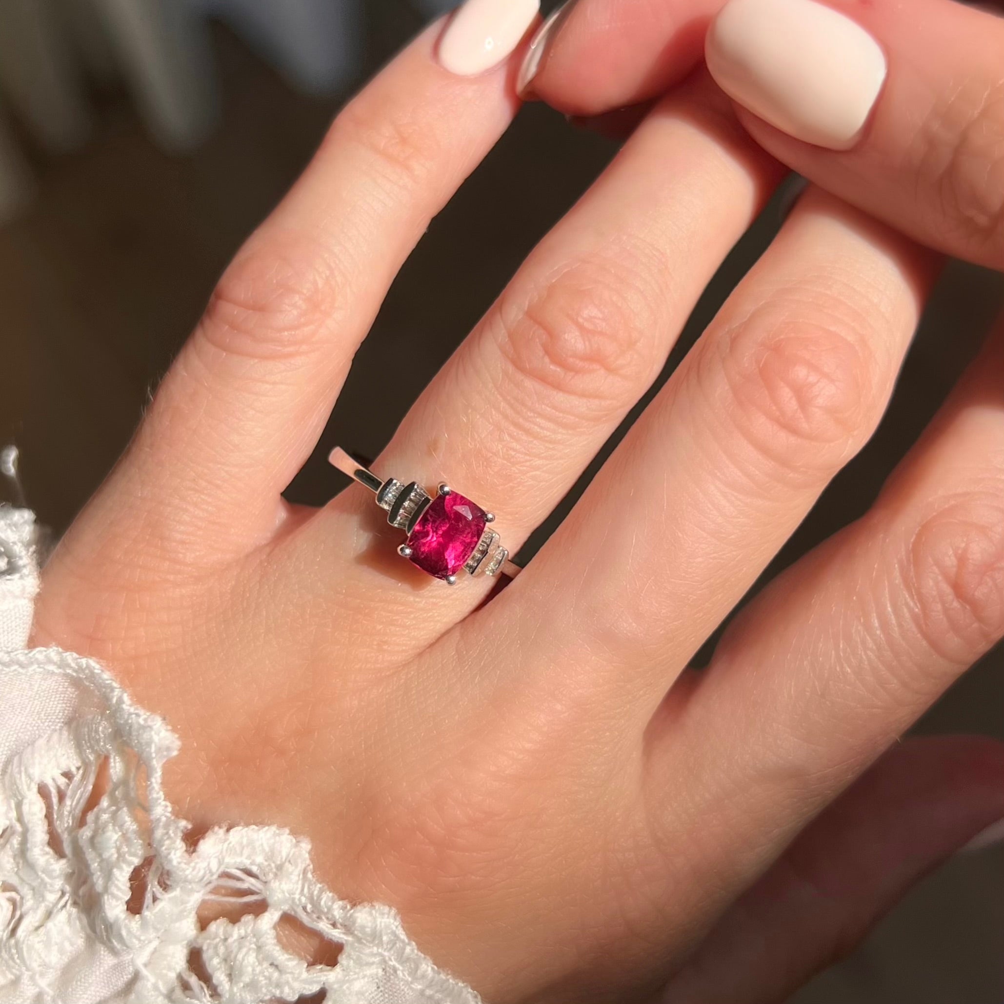 Rubelite and Diamond Dress Ring