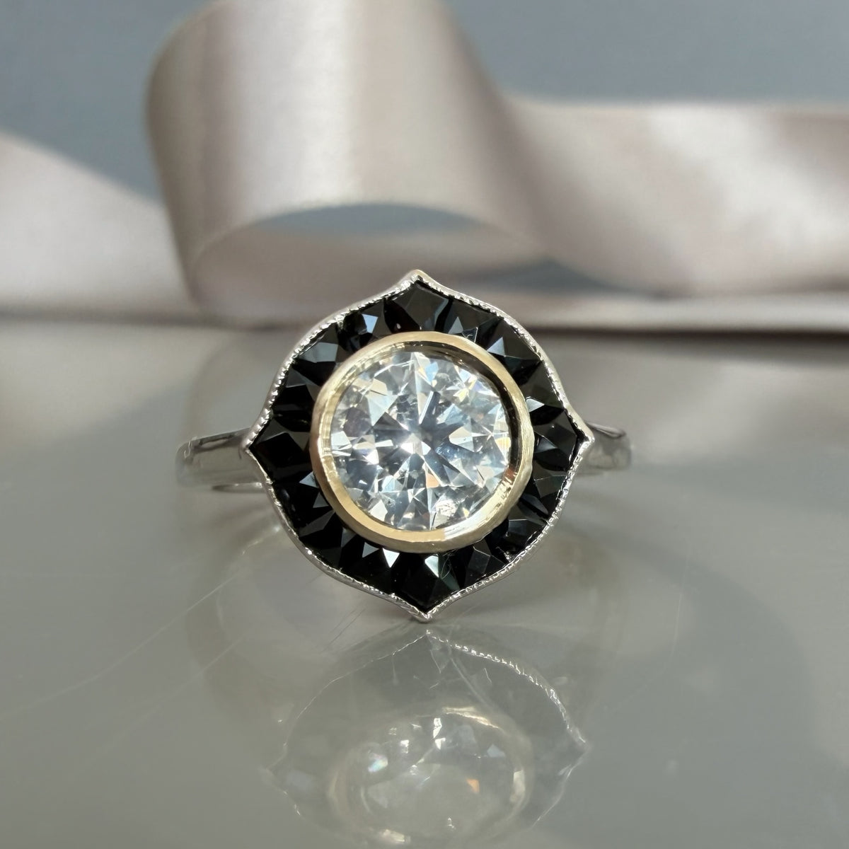 1.00ct Diamond and Onyx Target Design