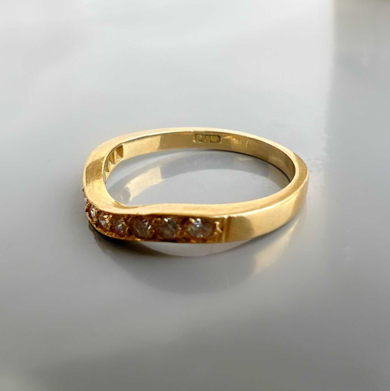 0.22ct 18ct Gold Half Eternity Band with Contoured Shape