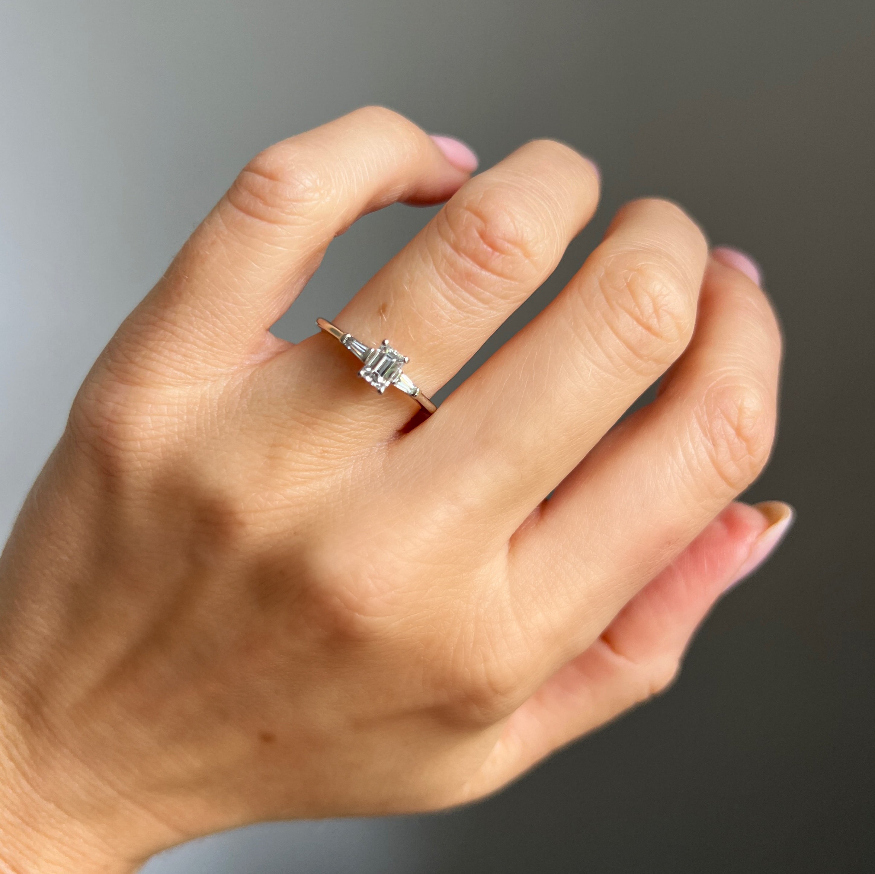 0.45ct Emerald Cut Diamond Ring