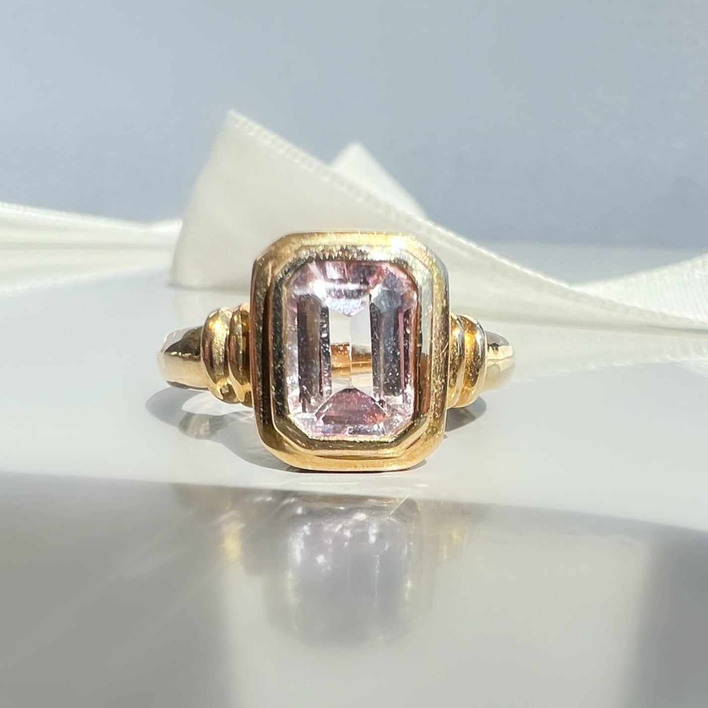 Vintage Bezel Set Rose De France Amethyst Ring