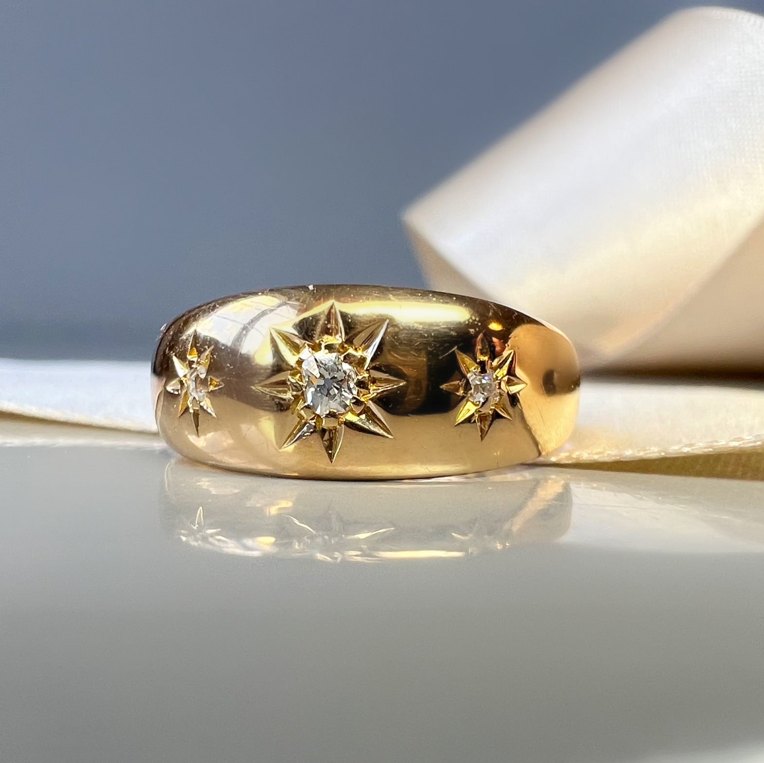 Antique Star Set Gypsy Ring