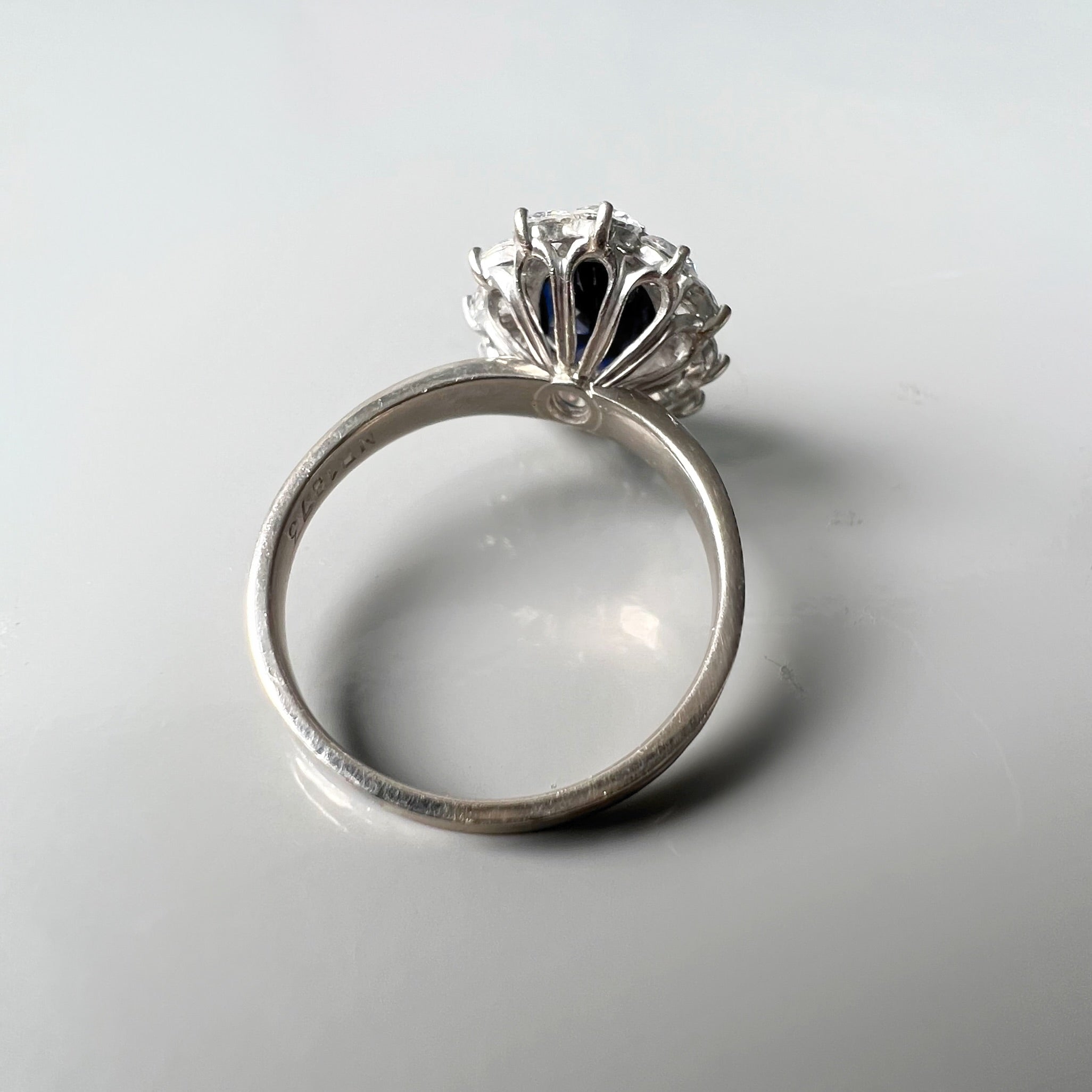 Large 3.50ct Sapphire and Diamond Cluster Ring