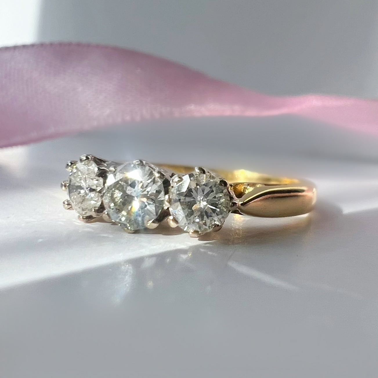 Vintage 3 Stone 0.54ct Diamond Ring