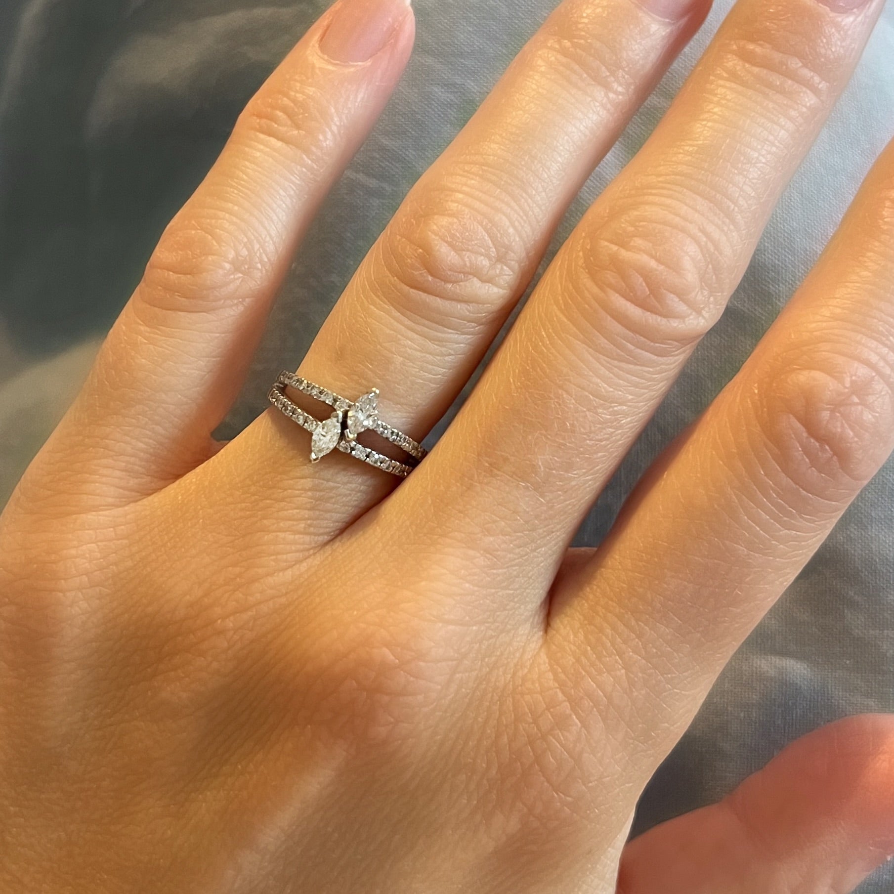 Double Diamond Marquise Ring