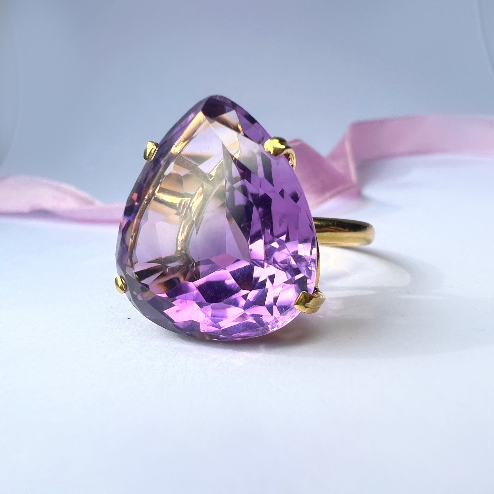 Large Vintage Amethyst Dress Ring