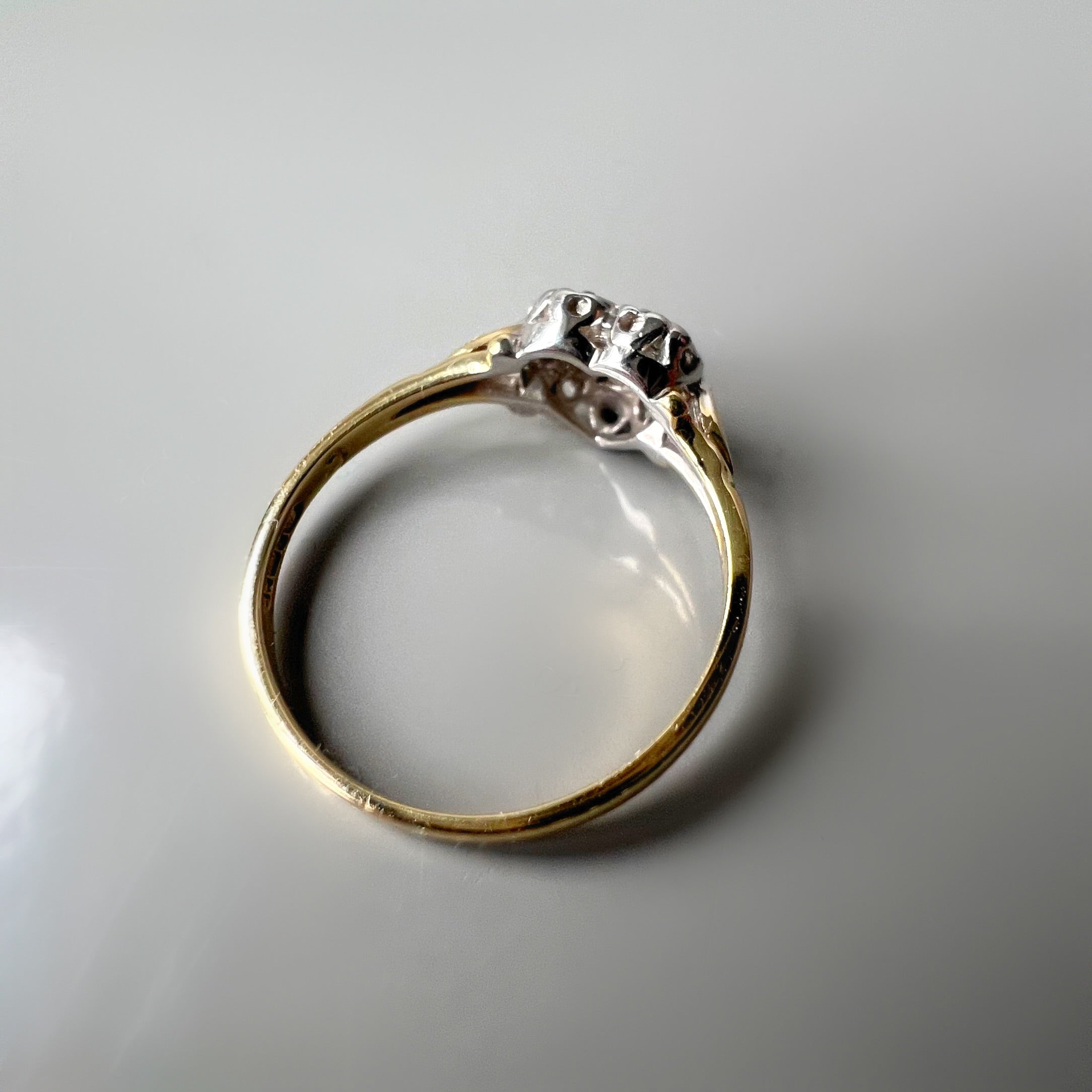 Vintage Heart Shaped Ring with Diamond Details