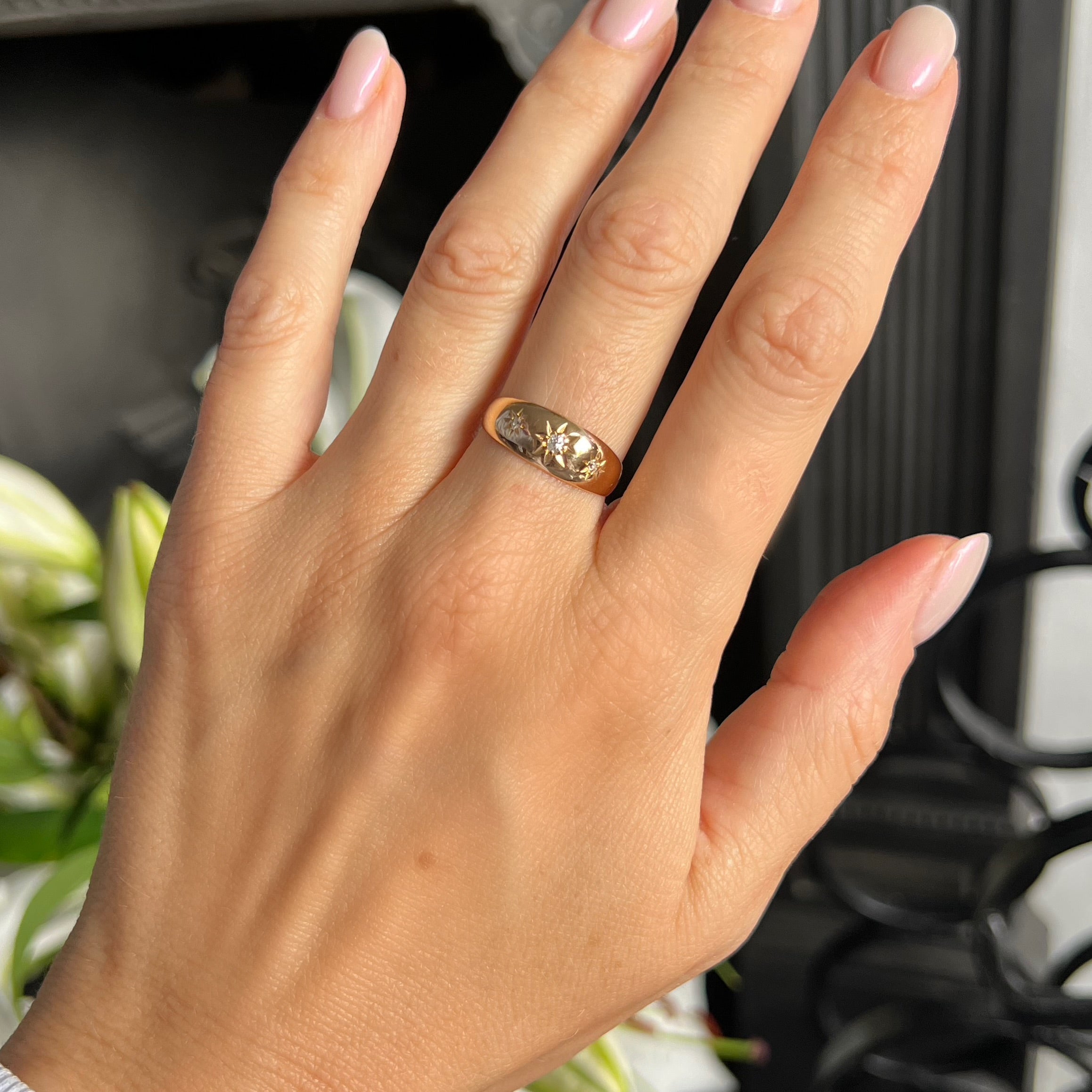 Antique Star Set Gypsy Ring
