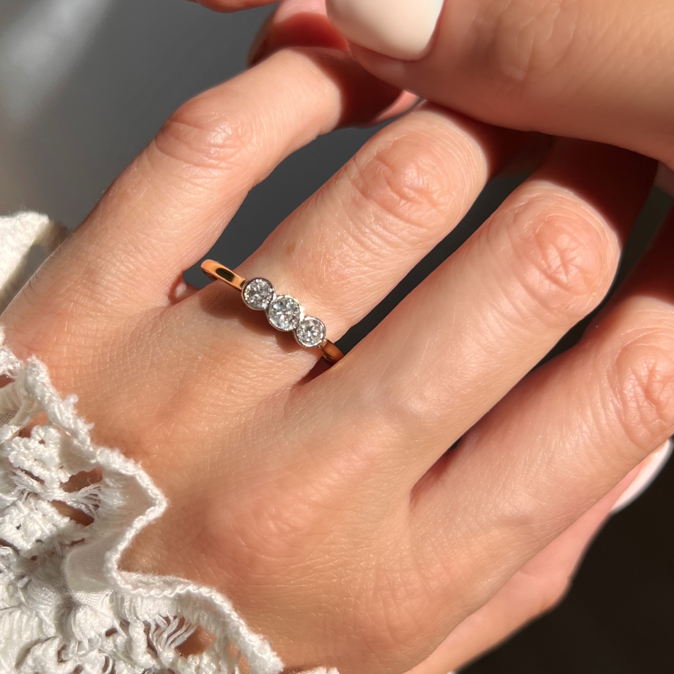 Vintage 0.65ct Diamond Trilogy Ring