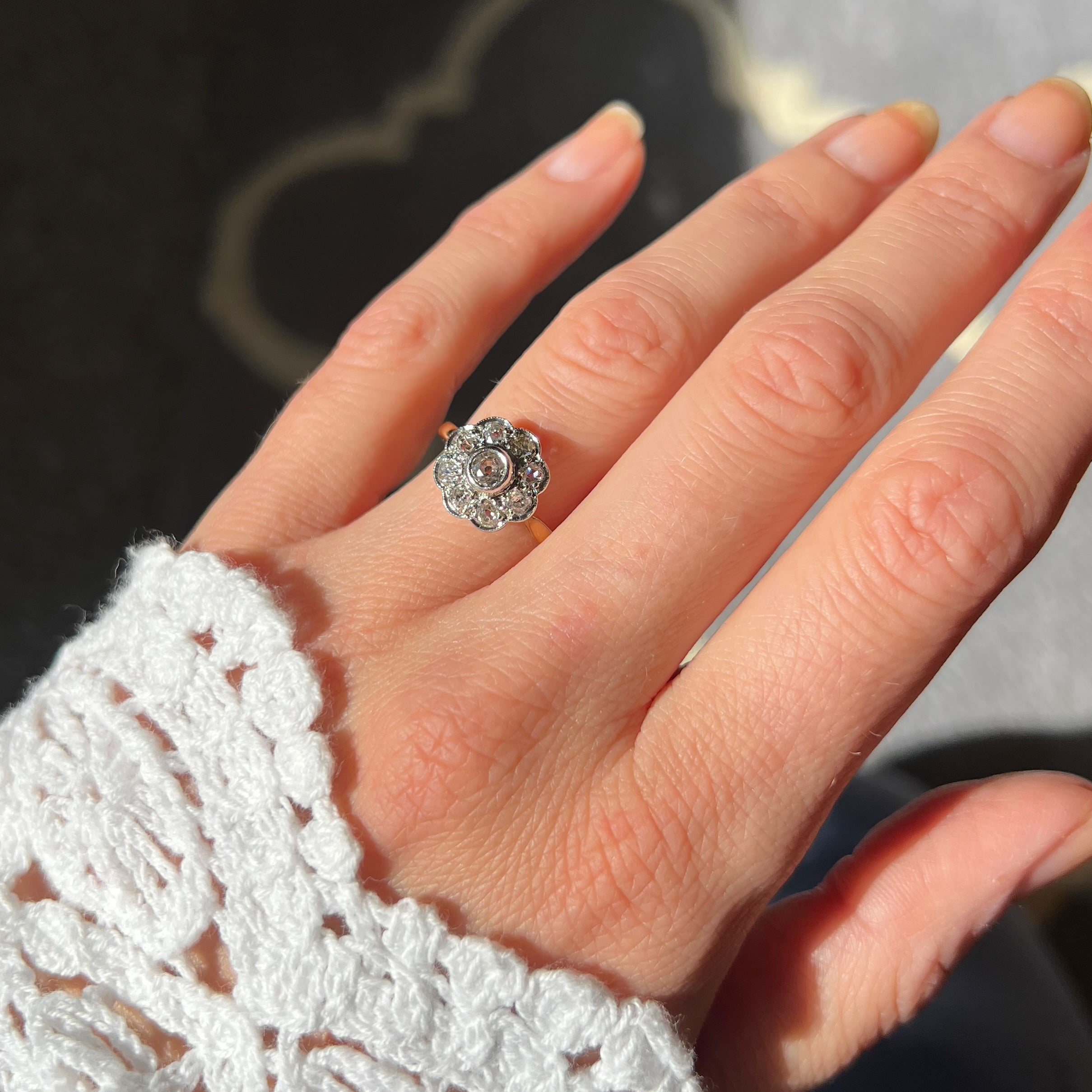 Vintage 0.40ct Diamond Daisy Cluster Ring