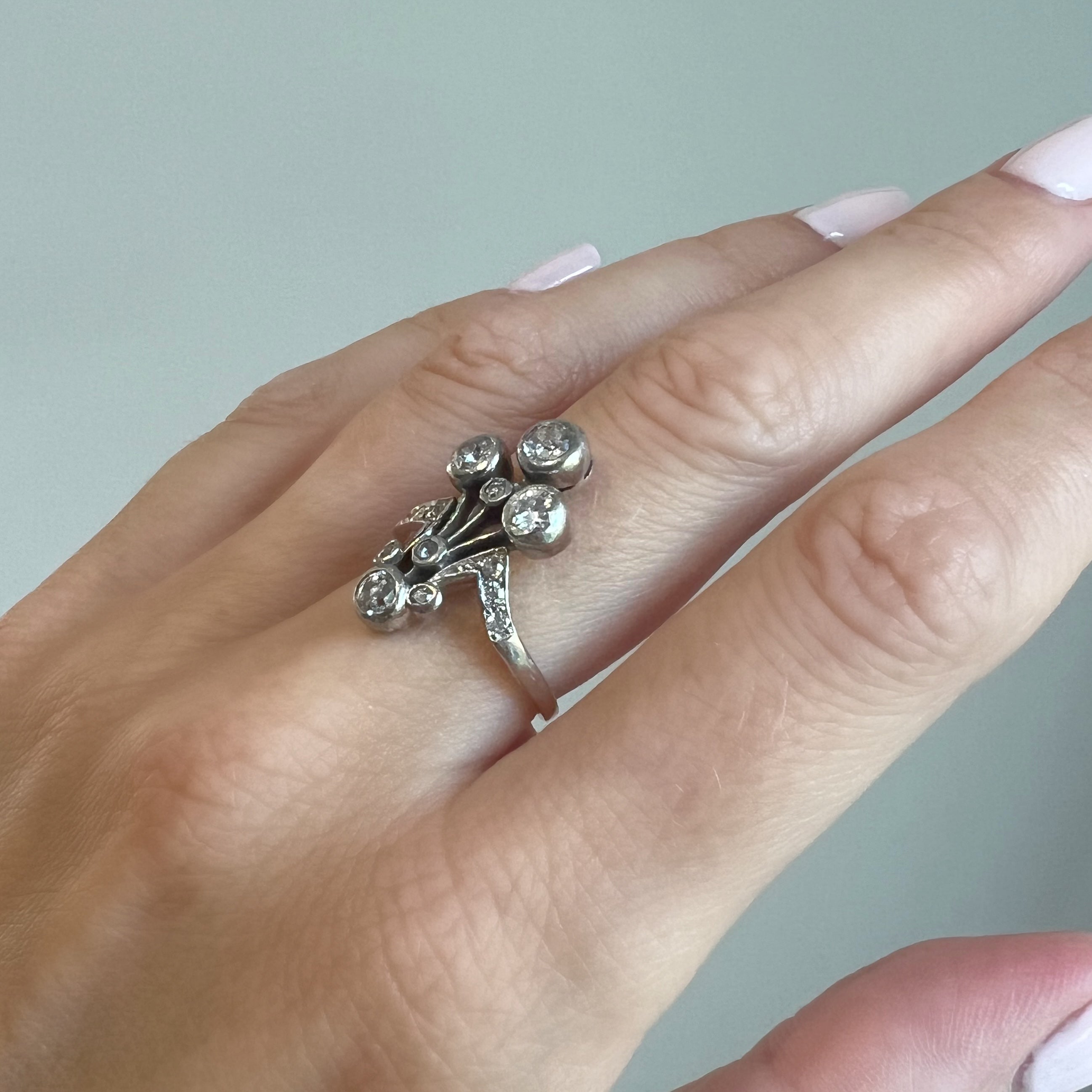 Antique Diamond Fleur De Lis Ring