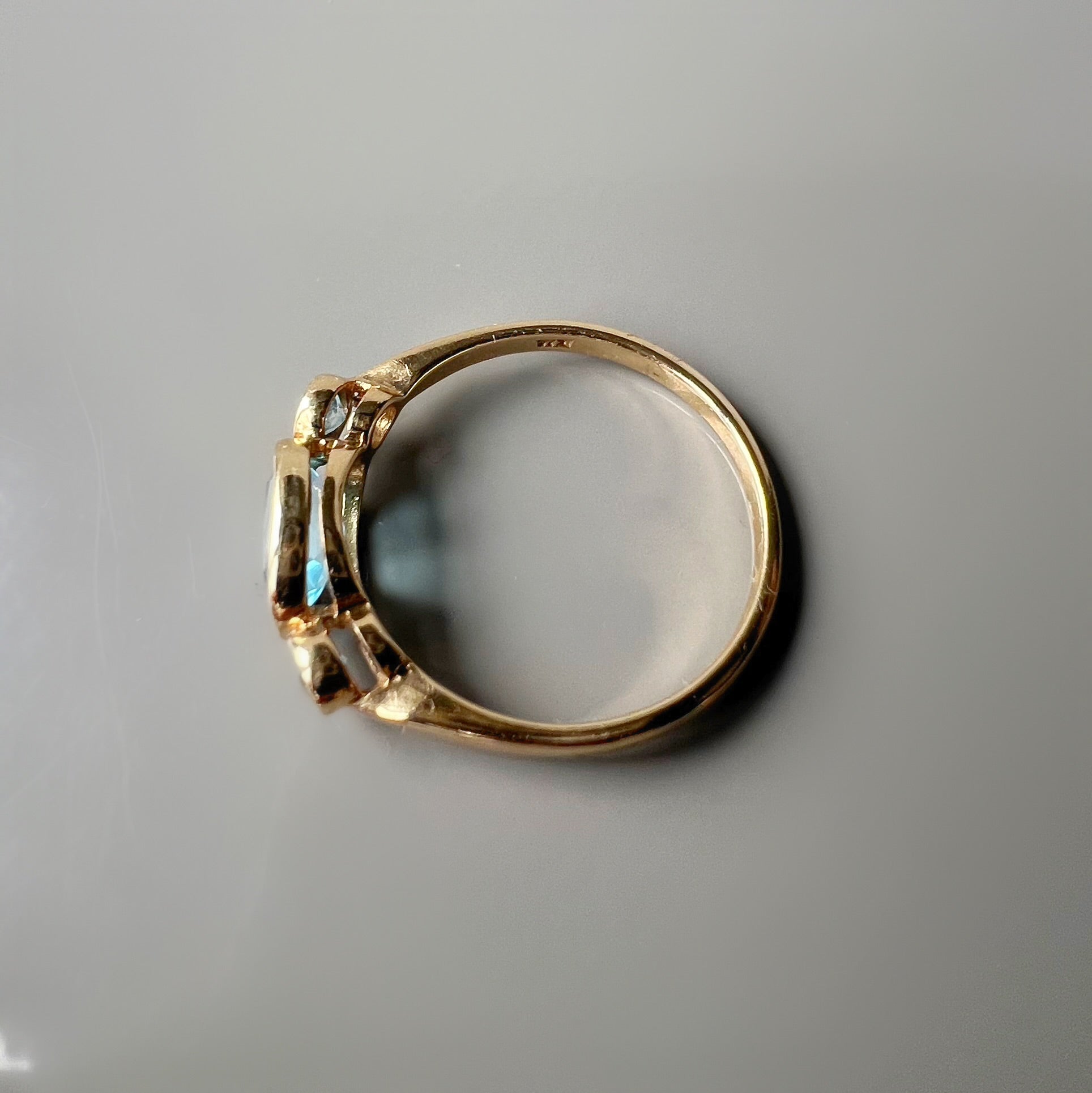 Blue Topaz 3 Stone Ring