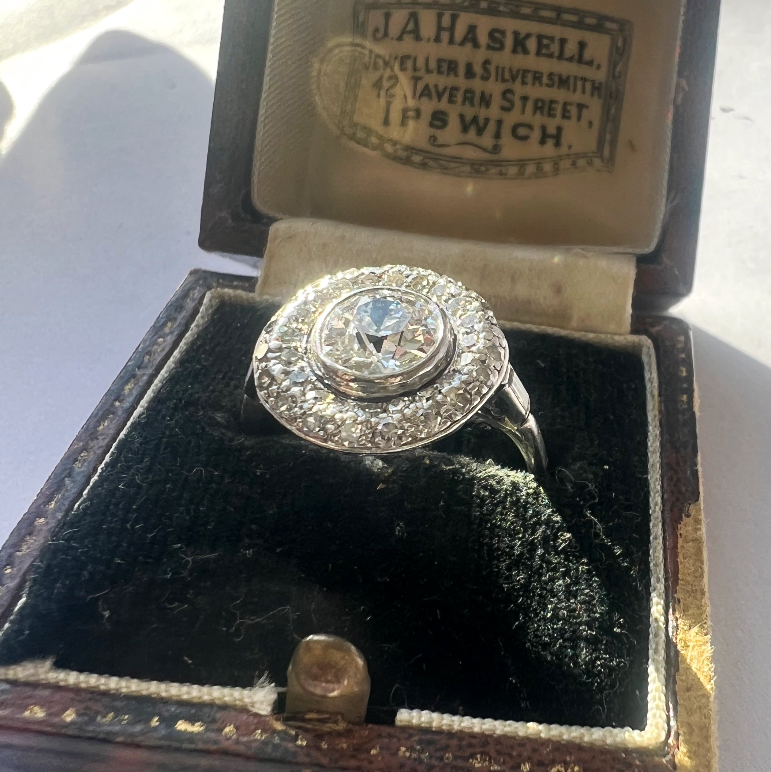 Antique 1.95ct Diamond Halo Ring