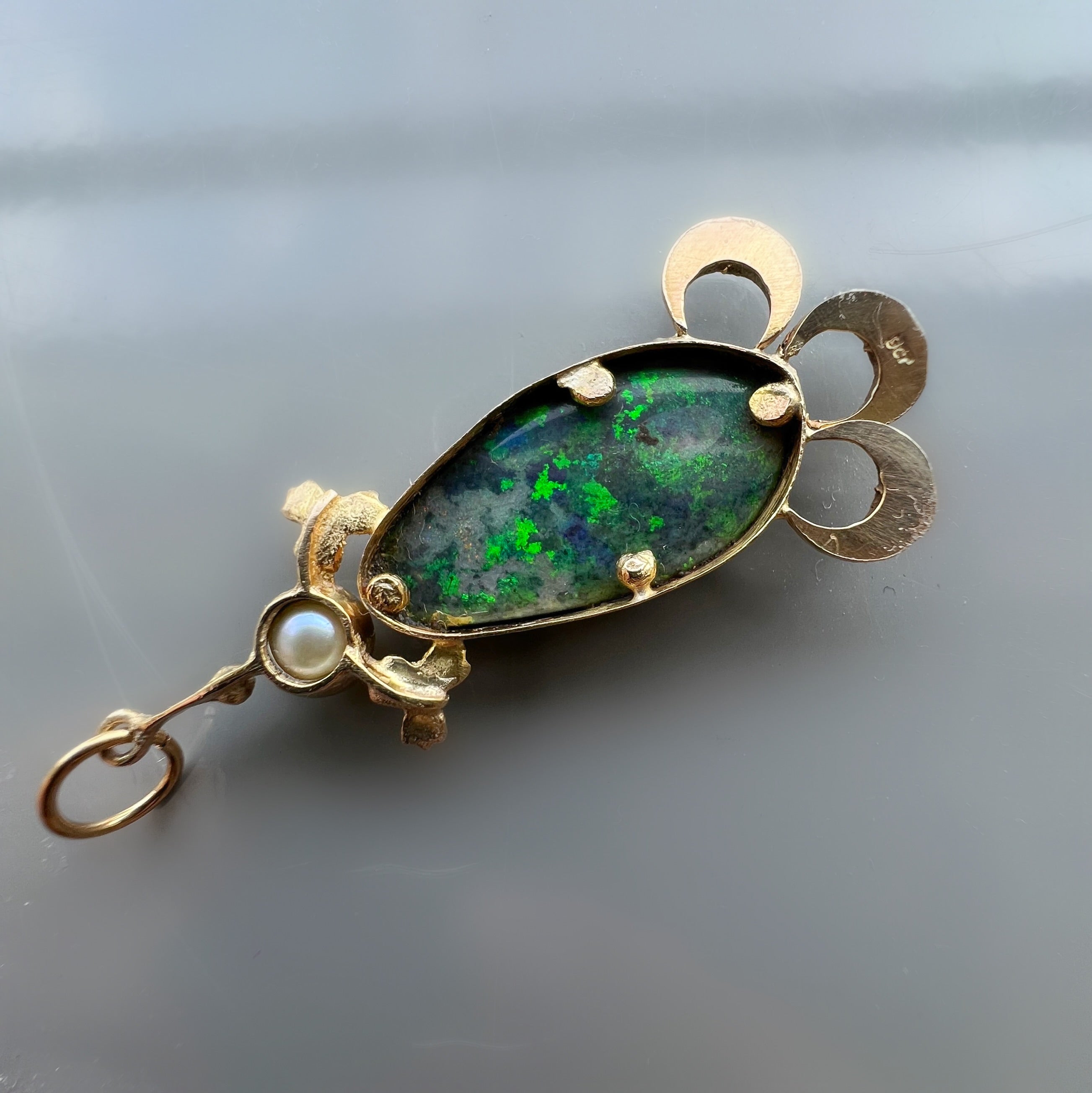 Aesthetic Vintage Opal and Pearl Pendant