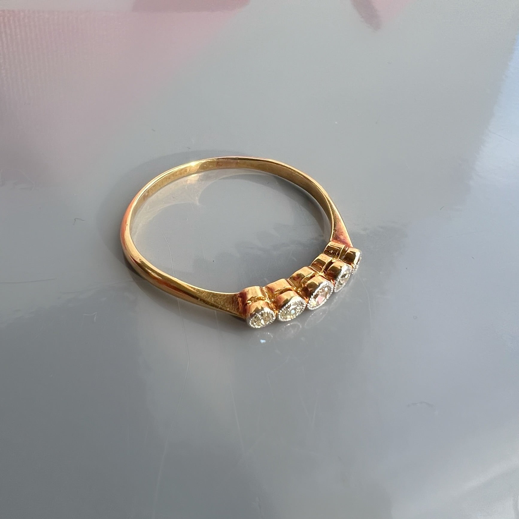 Antique 5 Stone Bezel Set Diamond Ring, 0.20ct