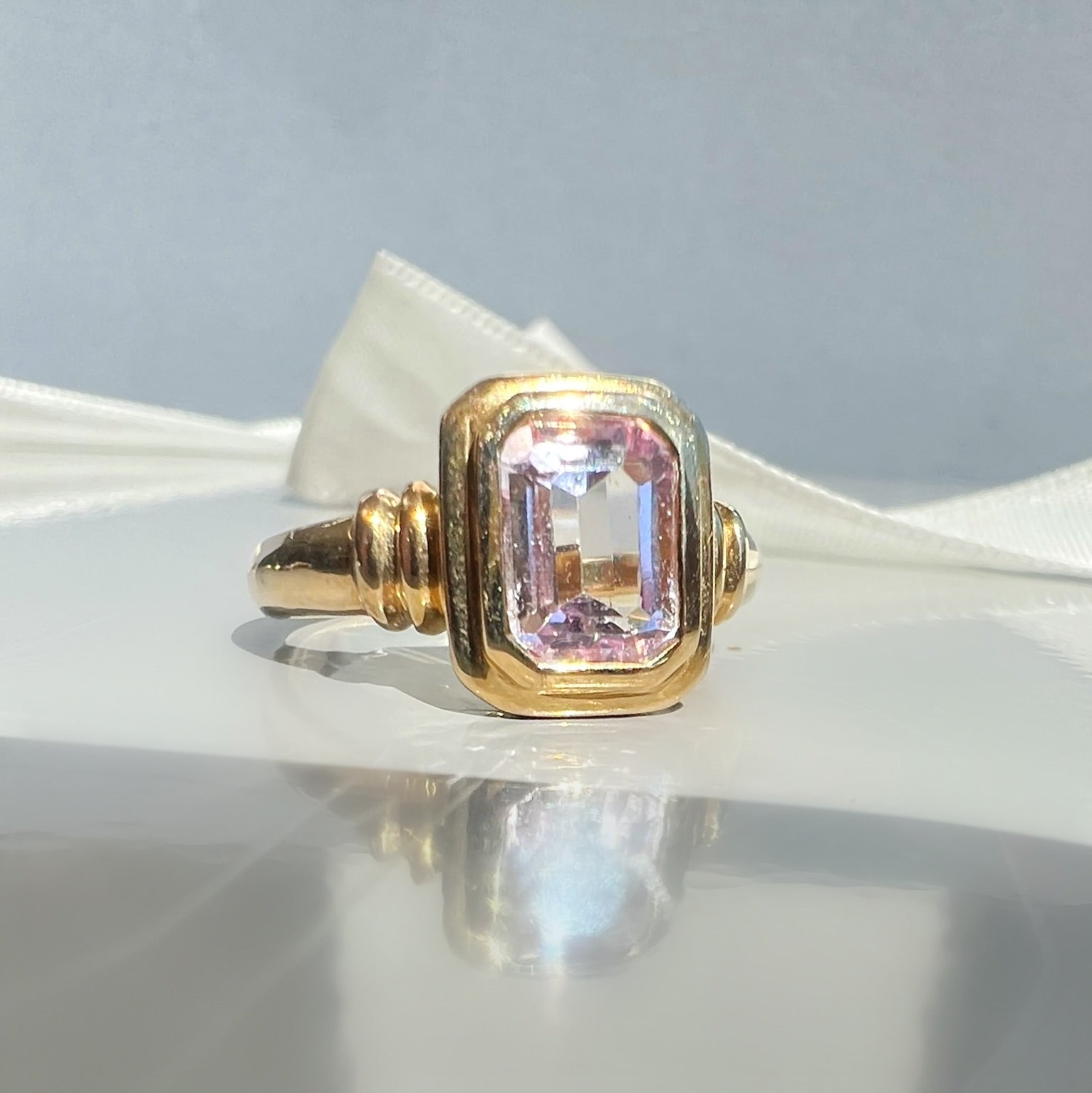 Vintage Bezel Set Rose De France Amethyst Ring