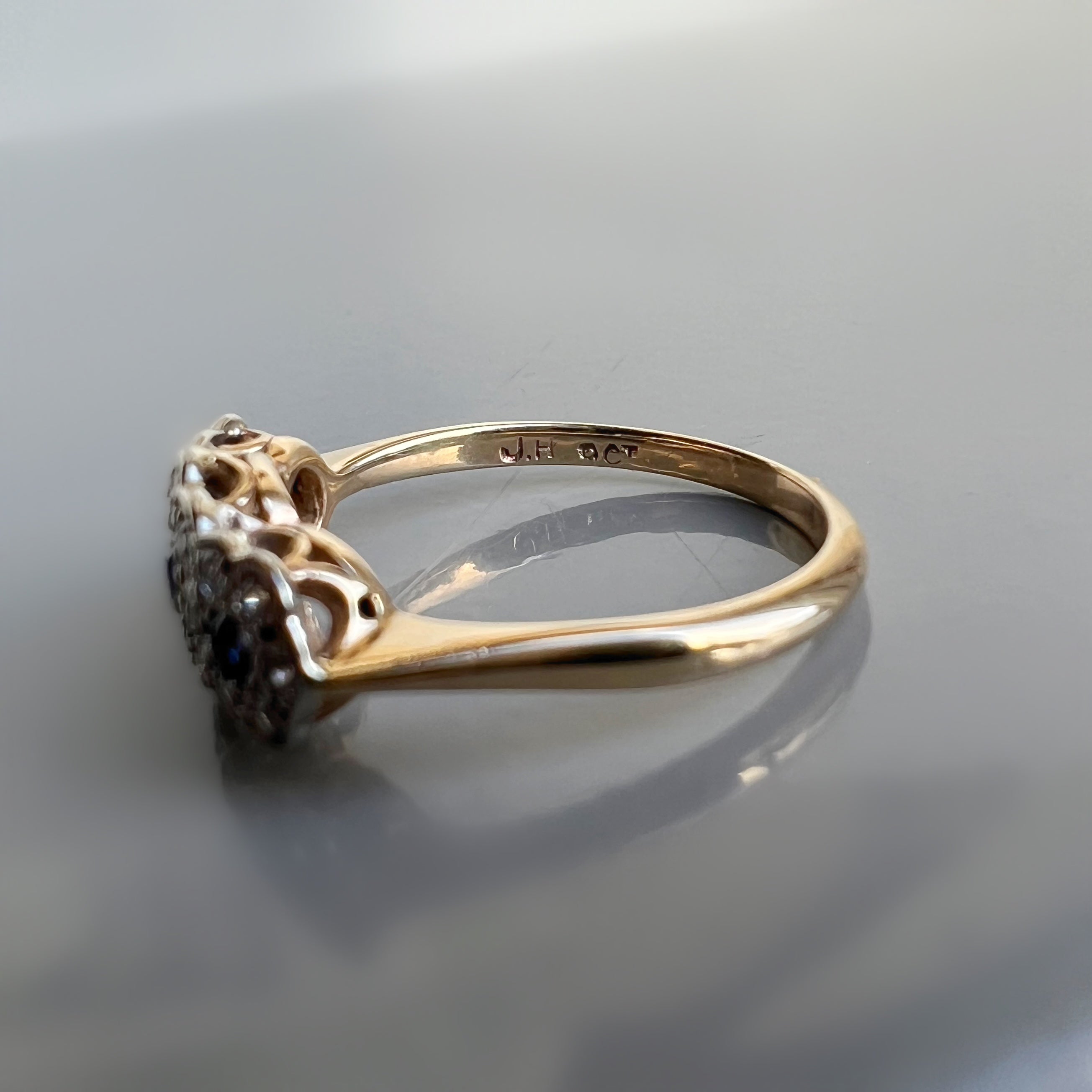 Vintage Sapphire and Diamond Trilogy Ring