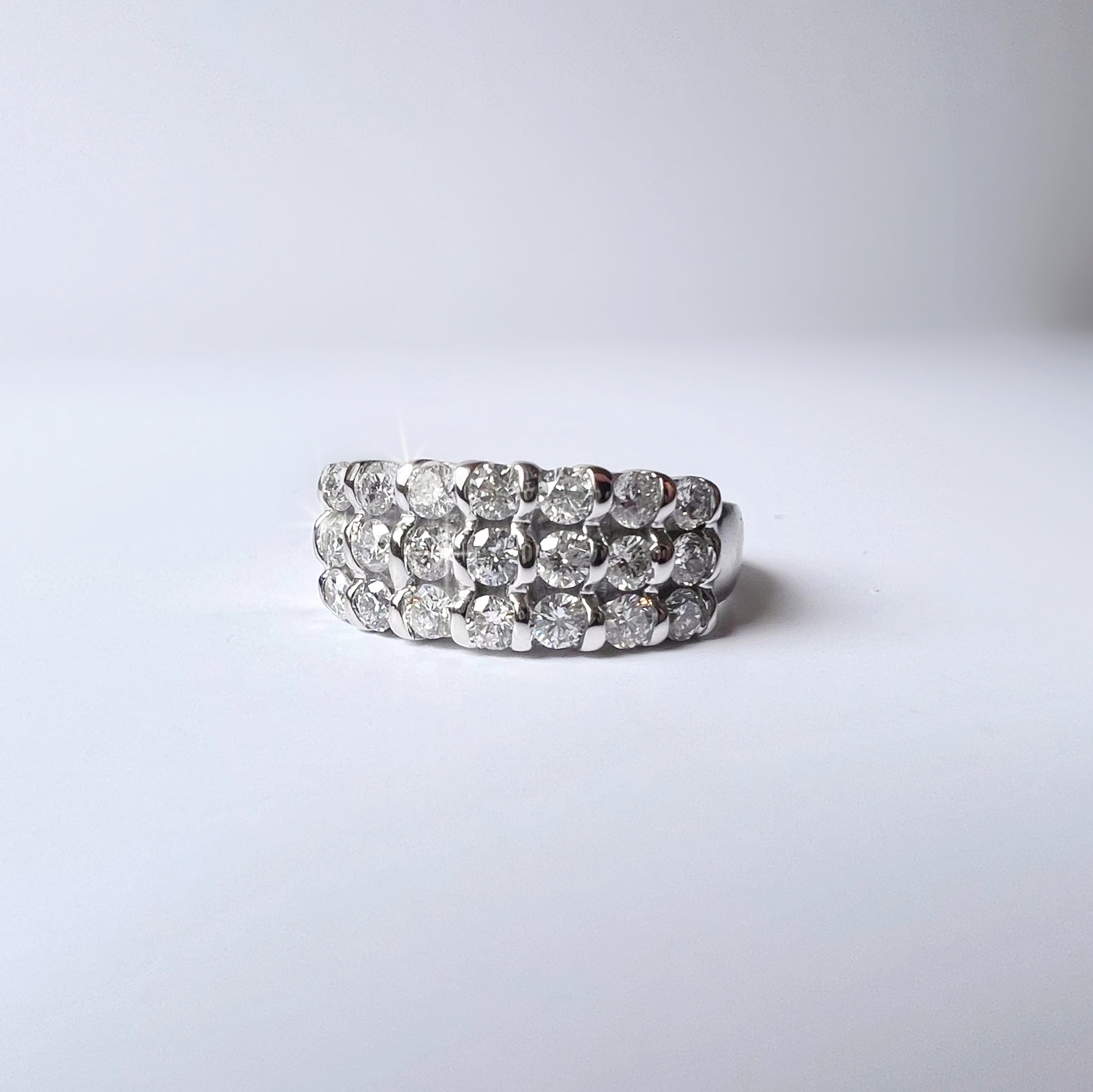 Vintage 3 Row Diamond Ring