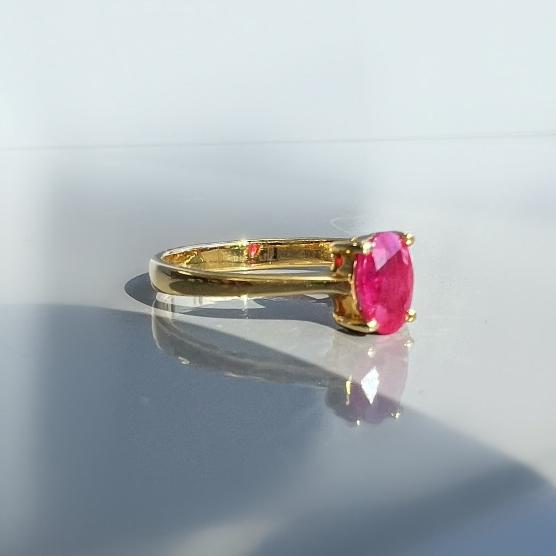 Dainty Ruby Solitaire Ring