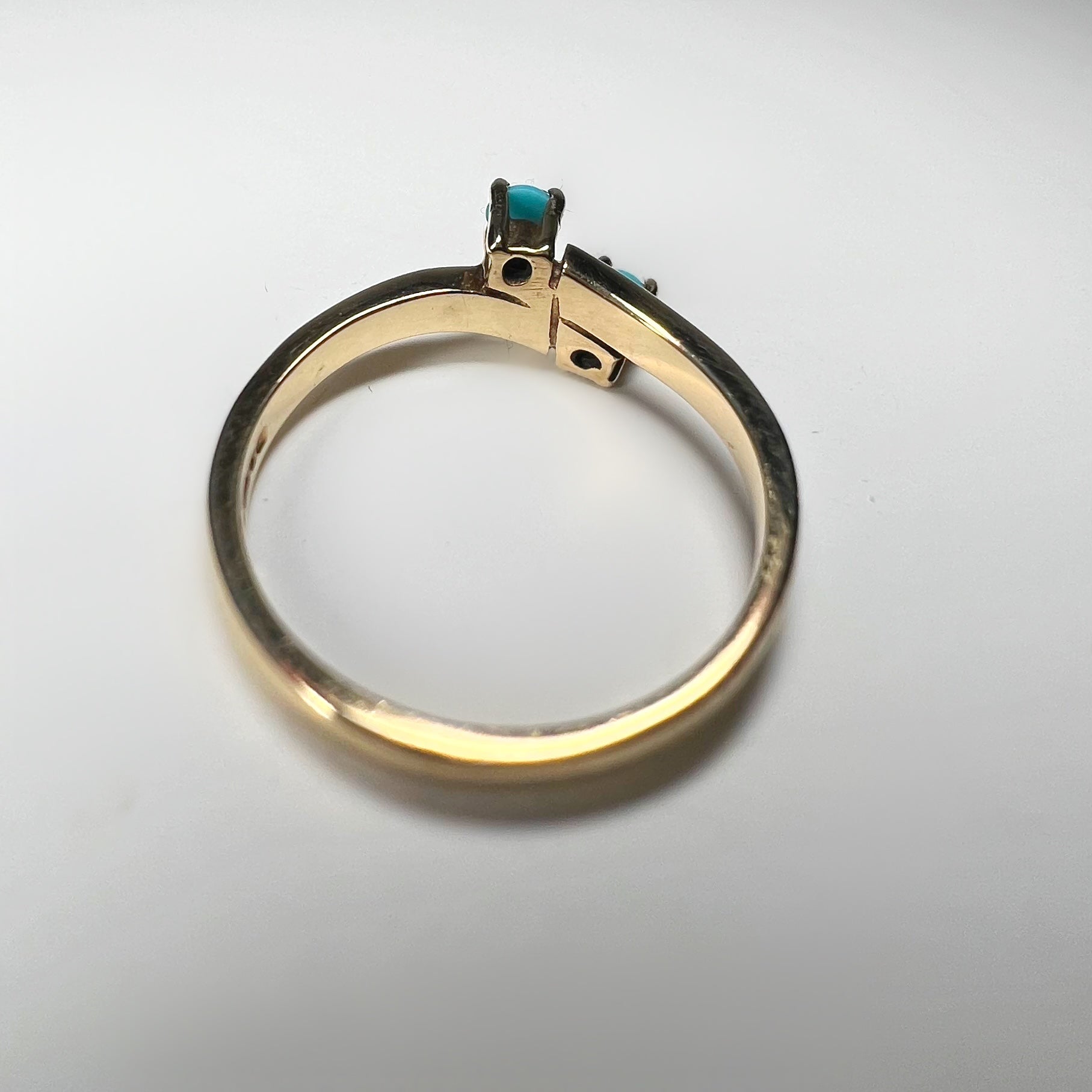 Vintage Turquoise Cross Over Ring