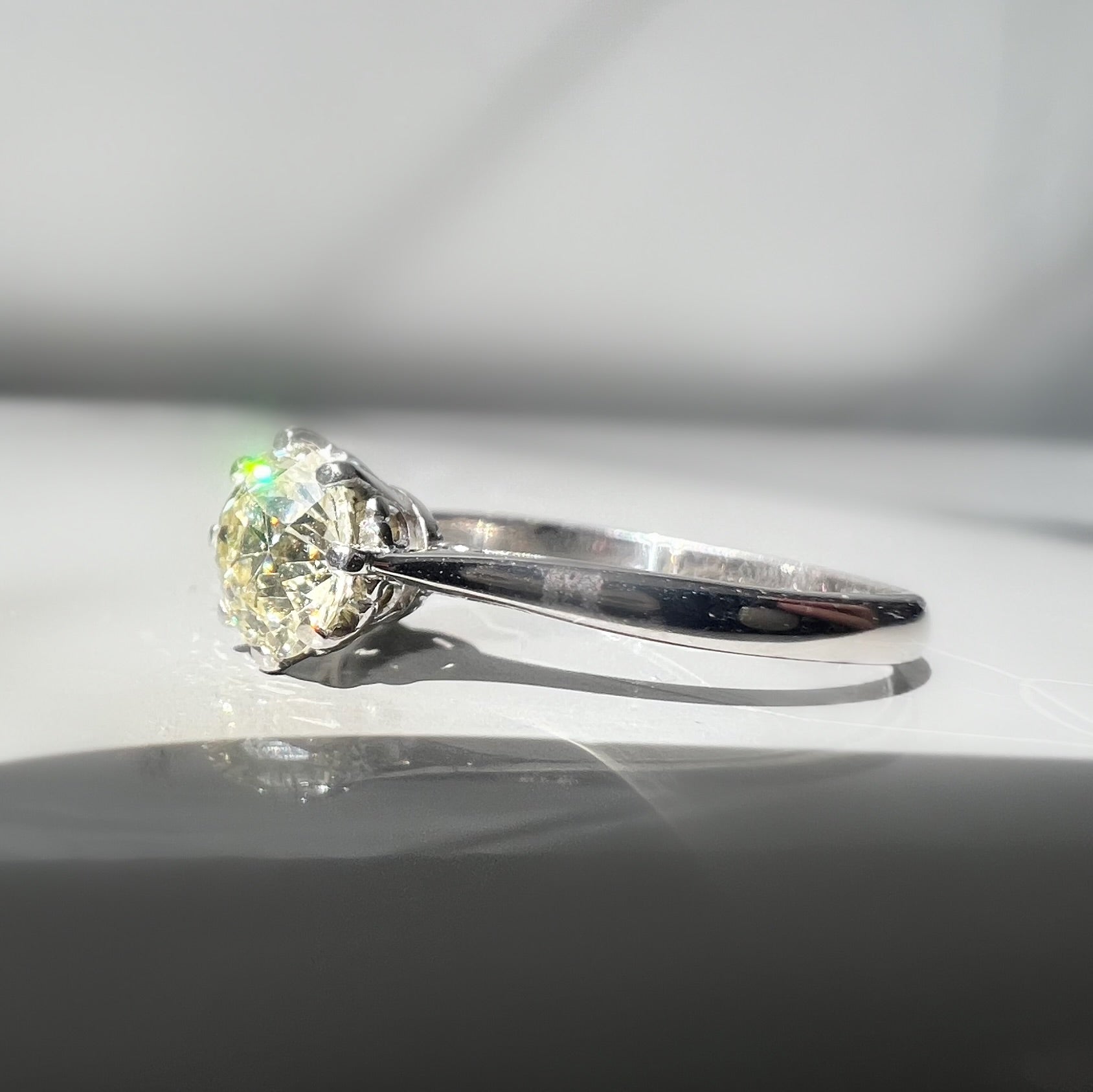 1.28ct Old Cut Diamond Solitaire Ring