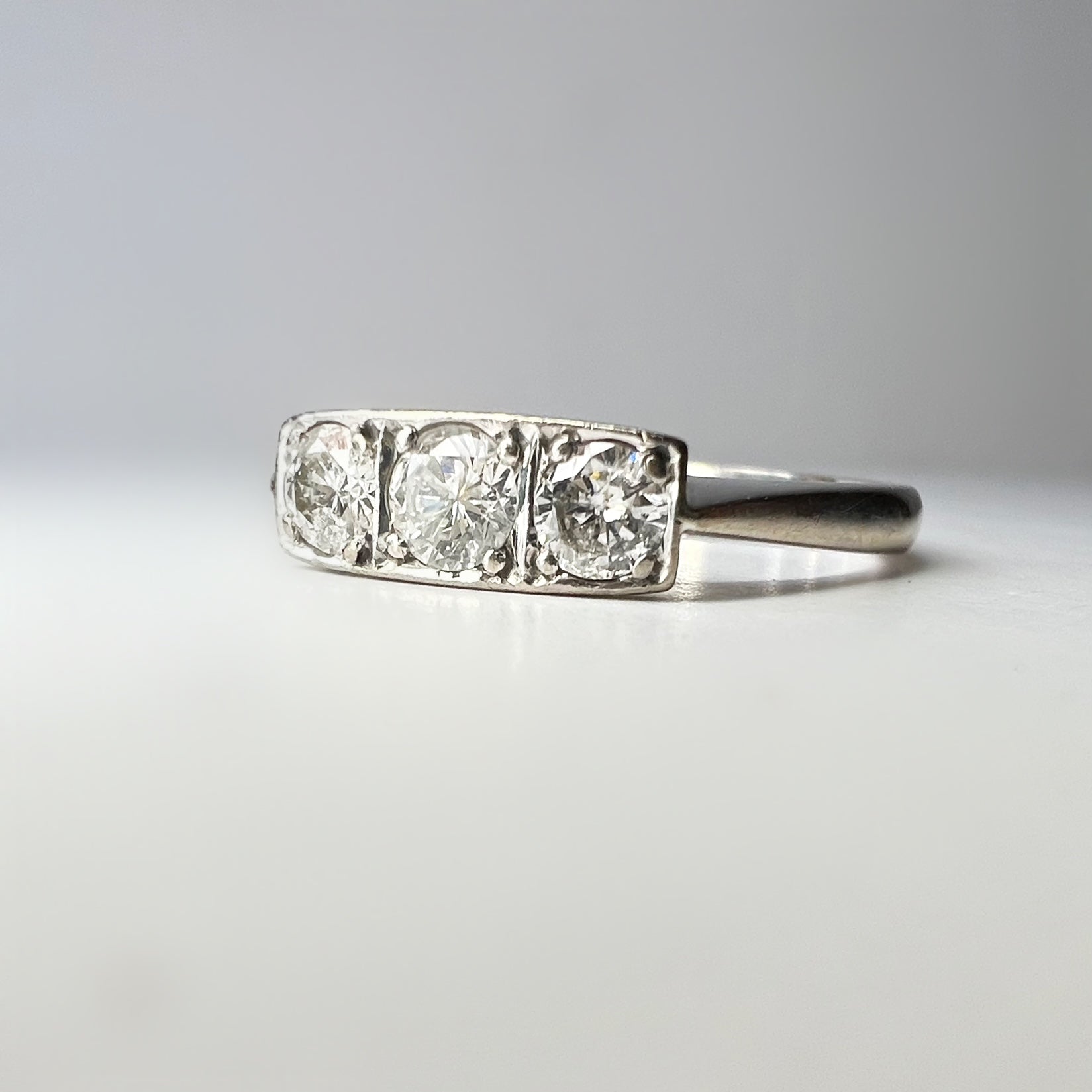 Vintage 3 Stone 0.60ct Diamond Ring
