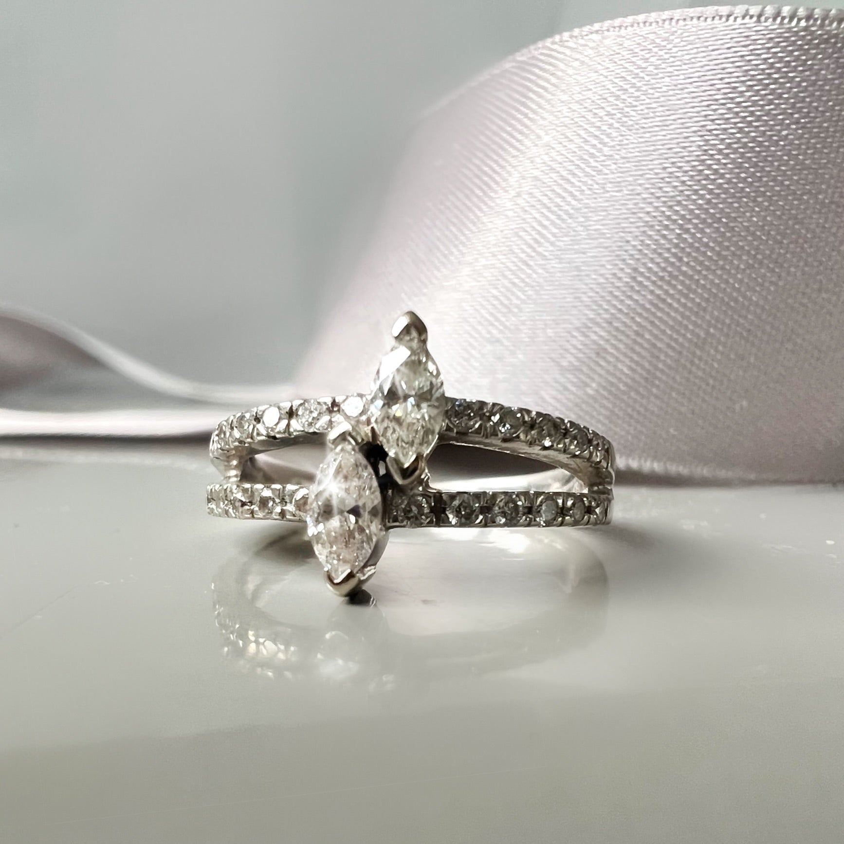Double Diamond Marquise Ring