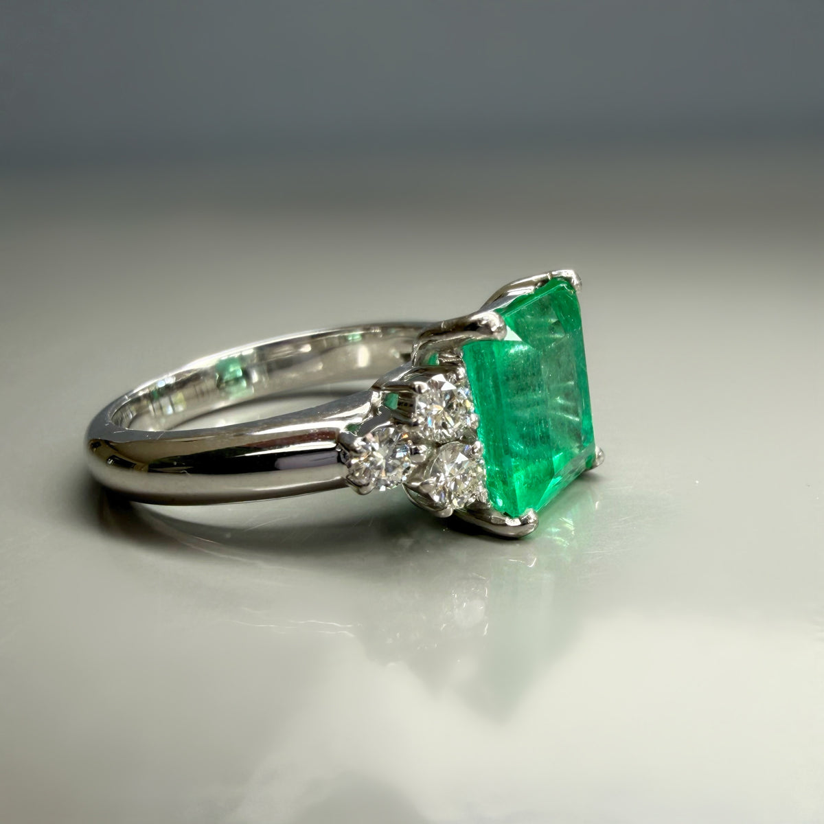 3.08ct Colombian Emerald and Diamond Ring