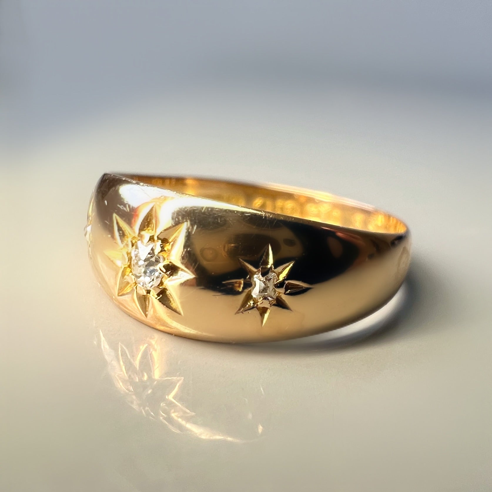 Antique Star Set Gypsy Ring