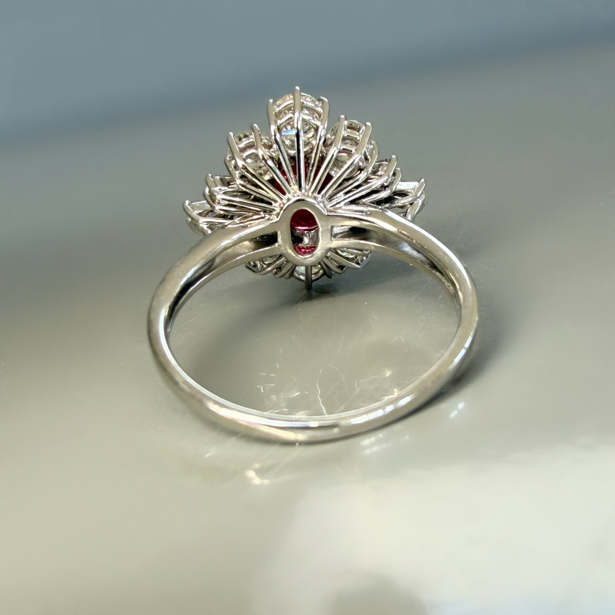 Vintage 2.84ct Ruby and 1.15ct Diamond Cluster Ring