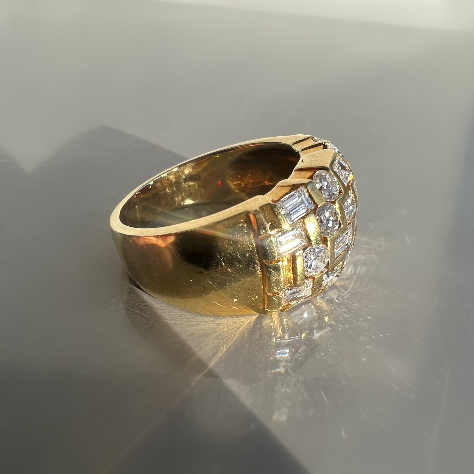 Gold and Diamond Domed Ring