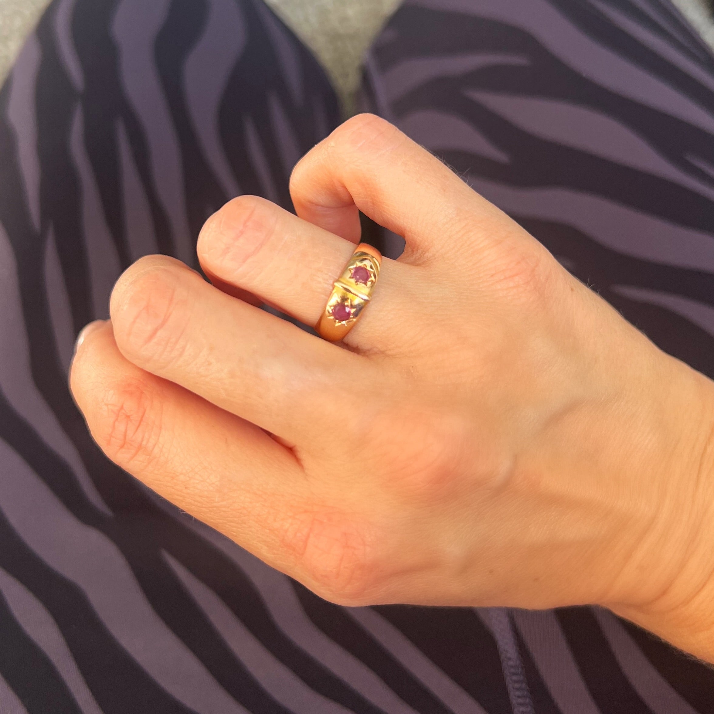 Antique Gold and Ruby Buckle Ring