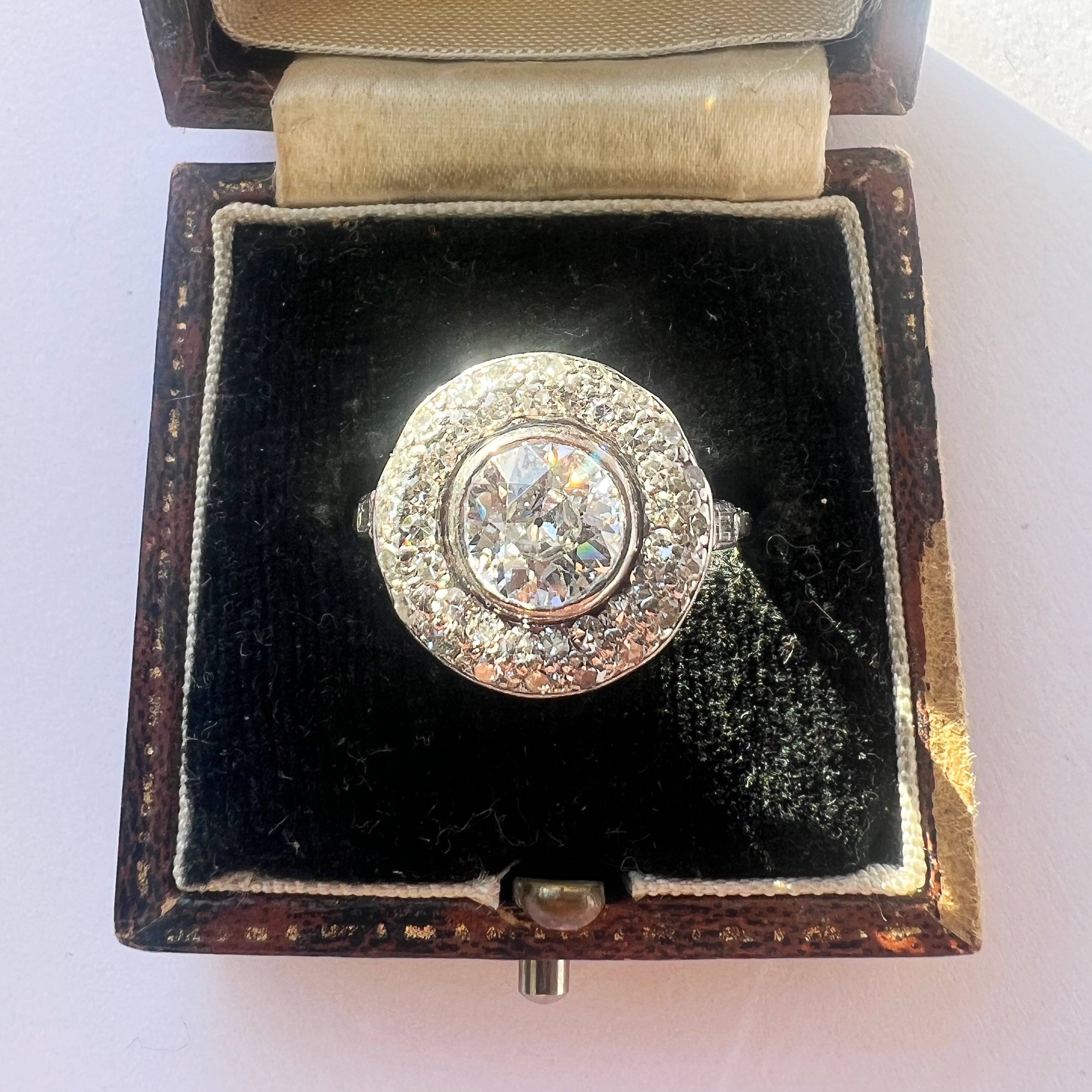 Antique 1.95ct Diamond Halo Ring