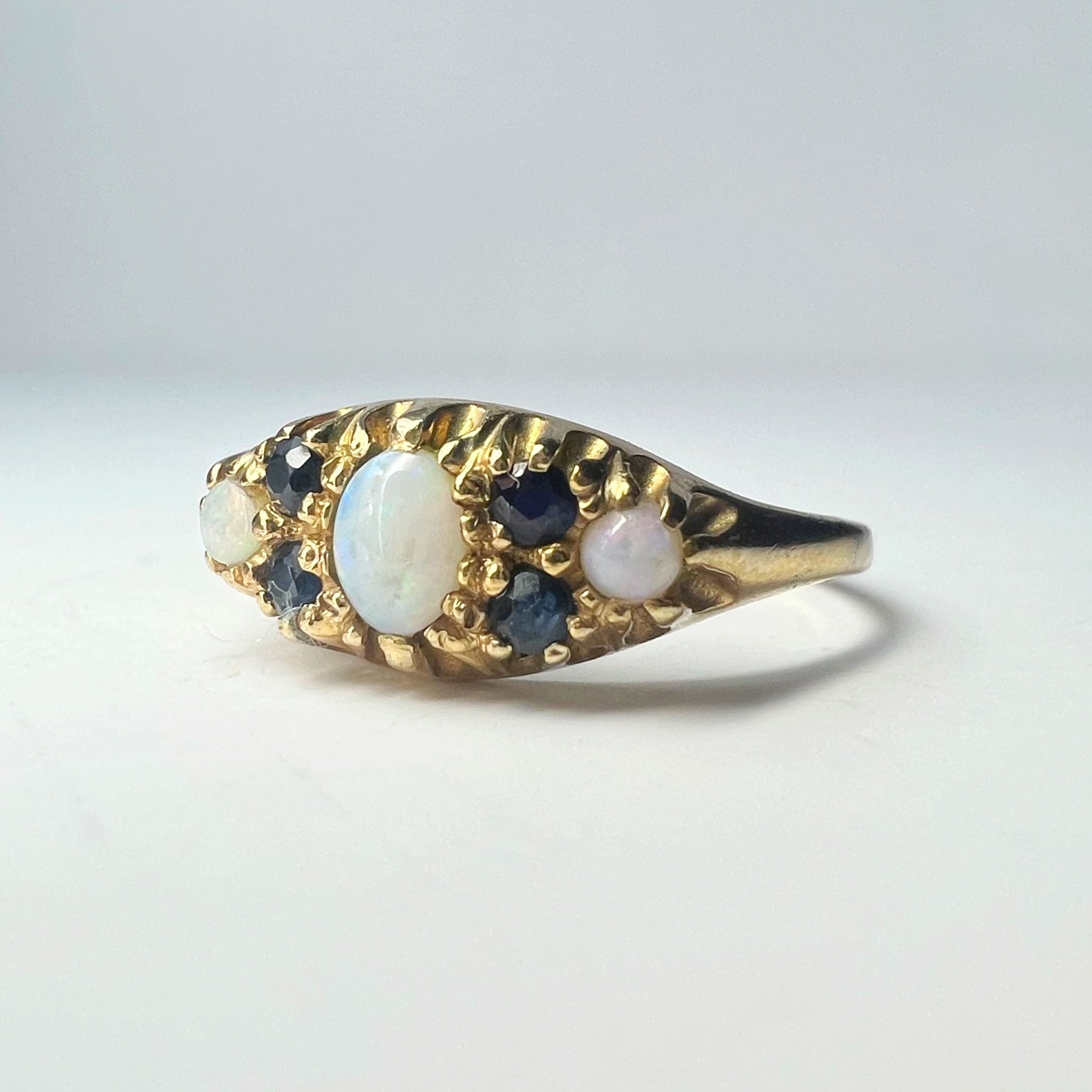 Vintage Opal and Sapphire Ring