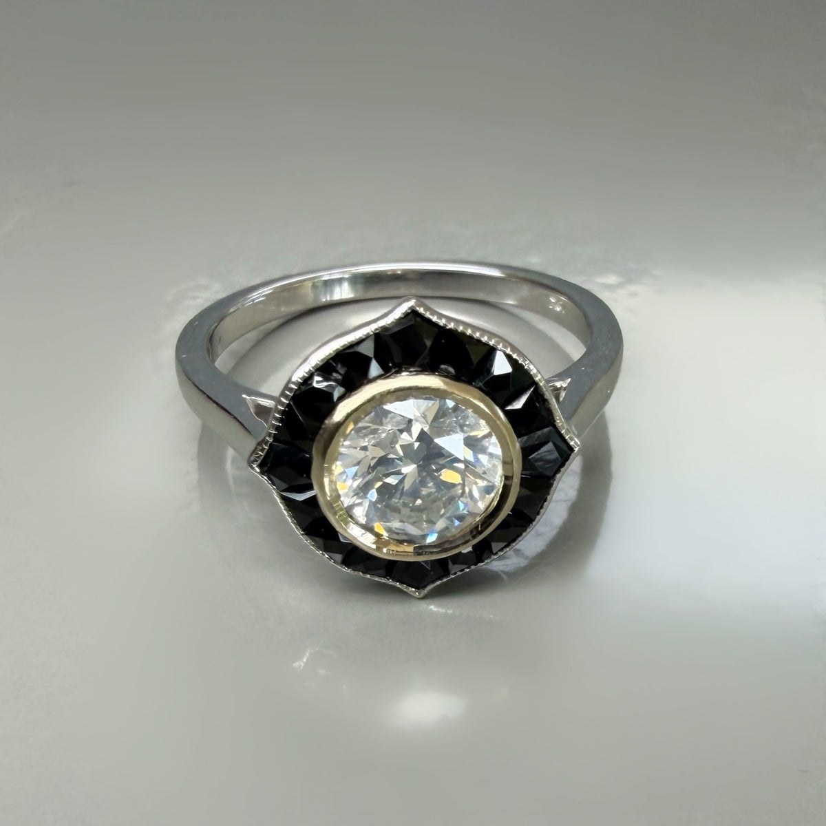 1.00ct Diamond and Onyx Target Design