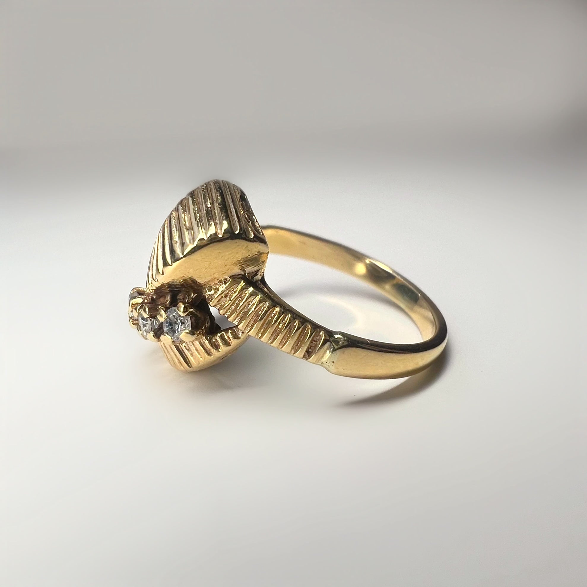 Vintage 9ct Gold and Diamond Knot Ring