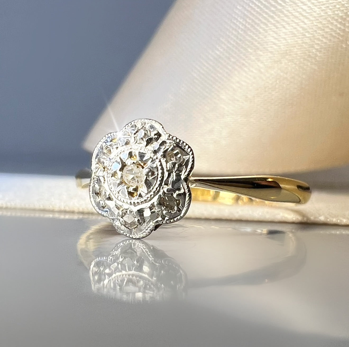 Dainty Daisy Diamond Ring