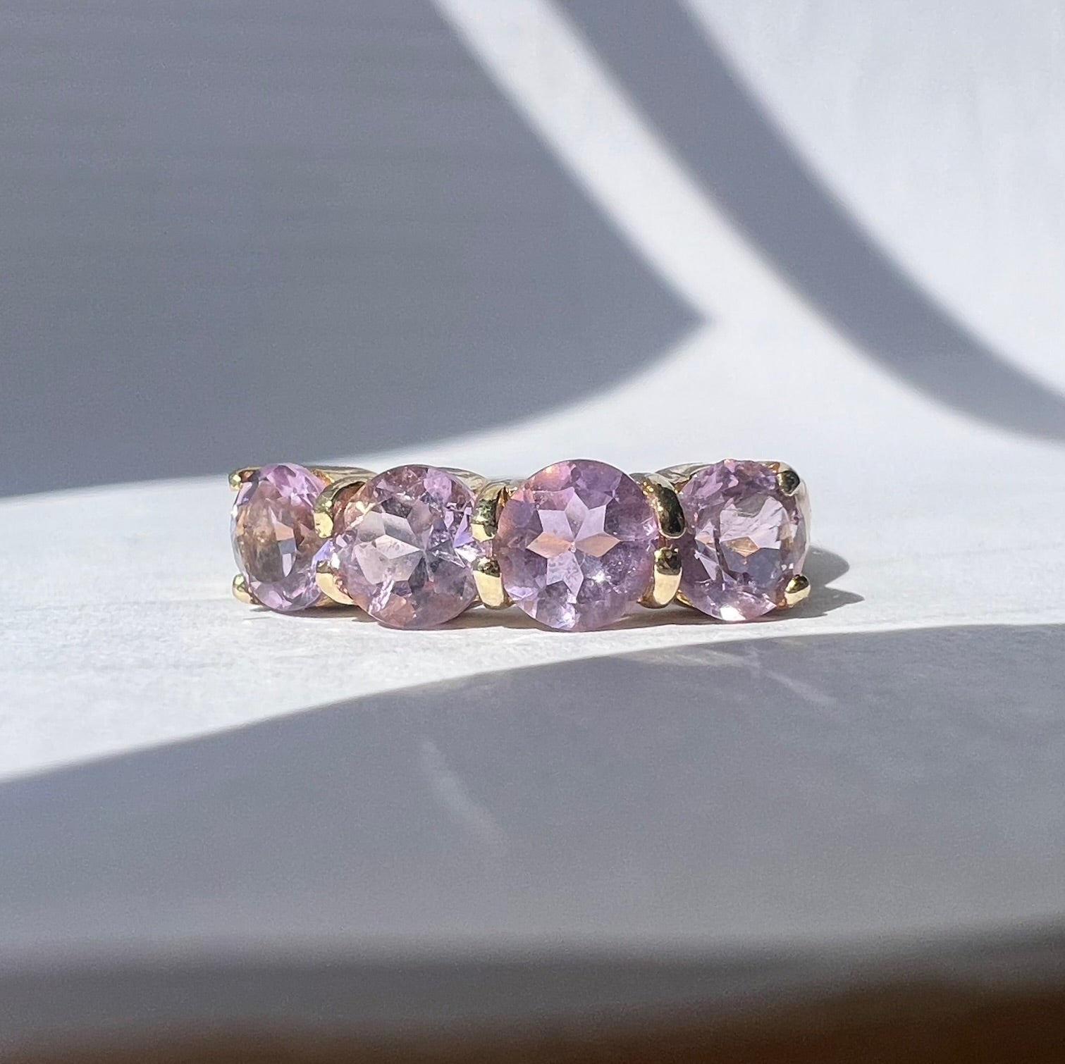 Vintage Amethyst 4 Stone Ring