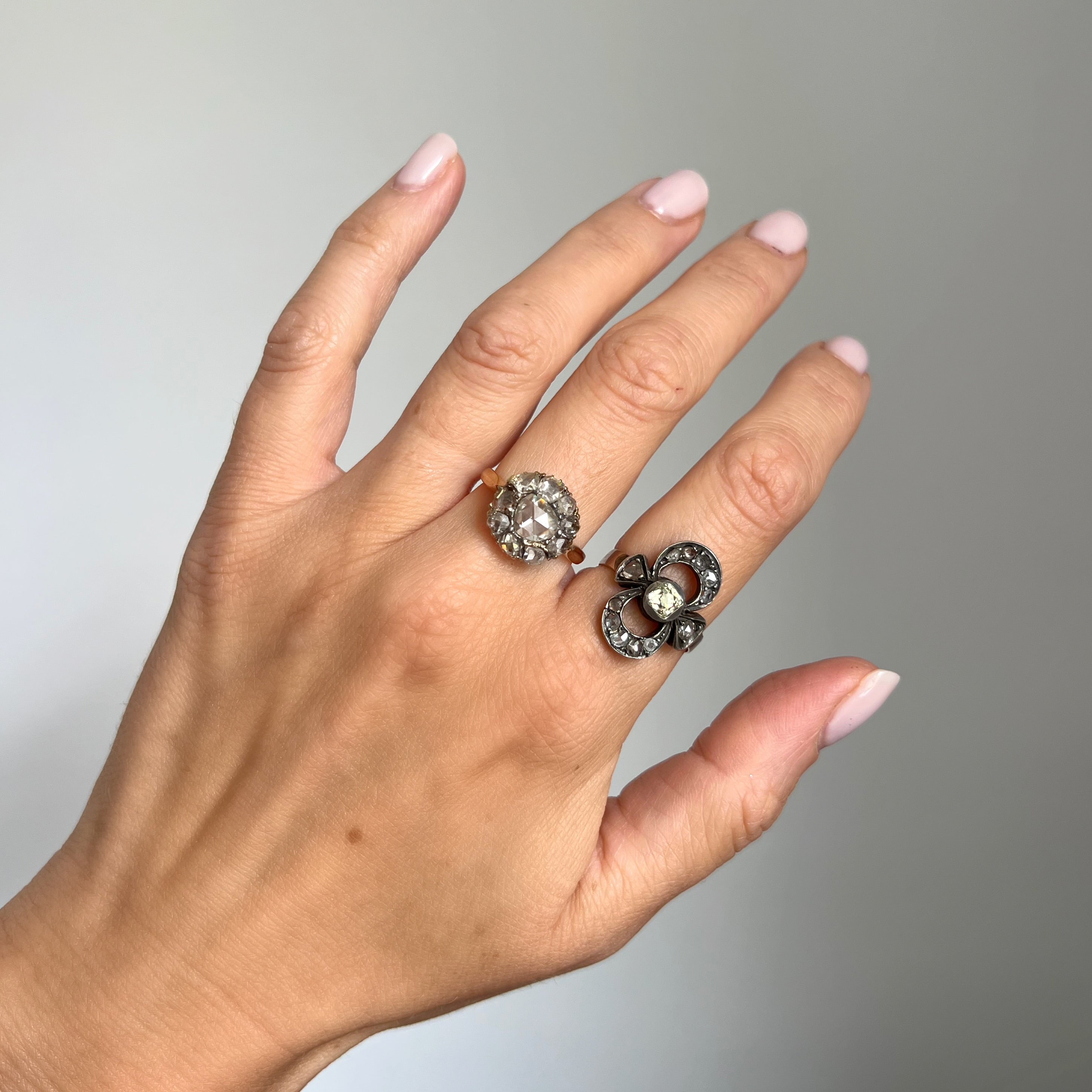 Antique Silver Topped Diamond Ring