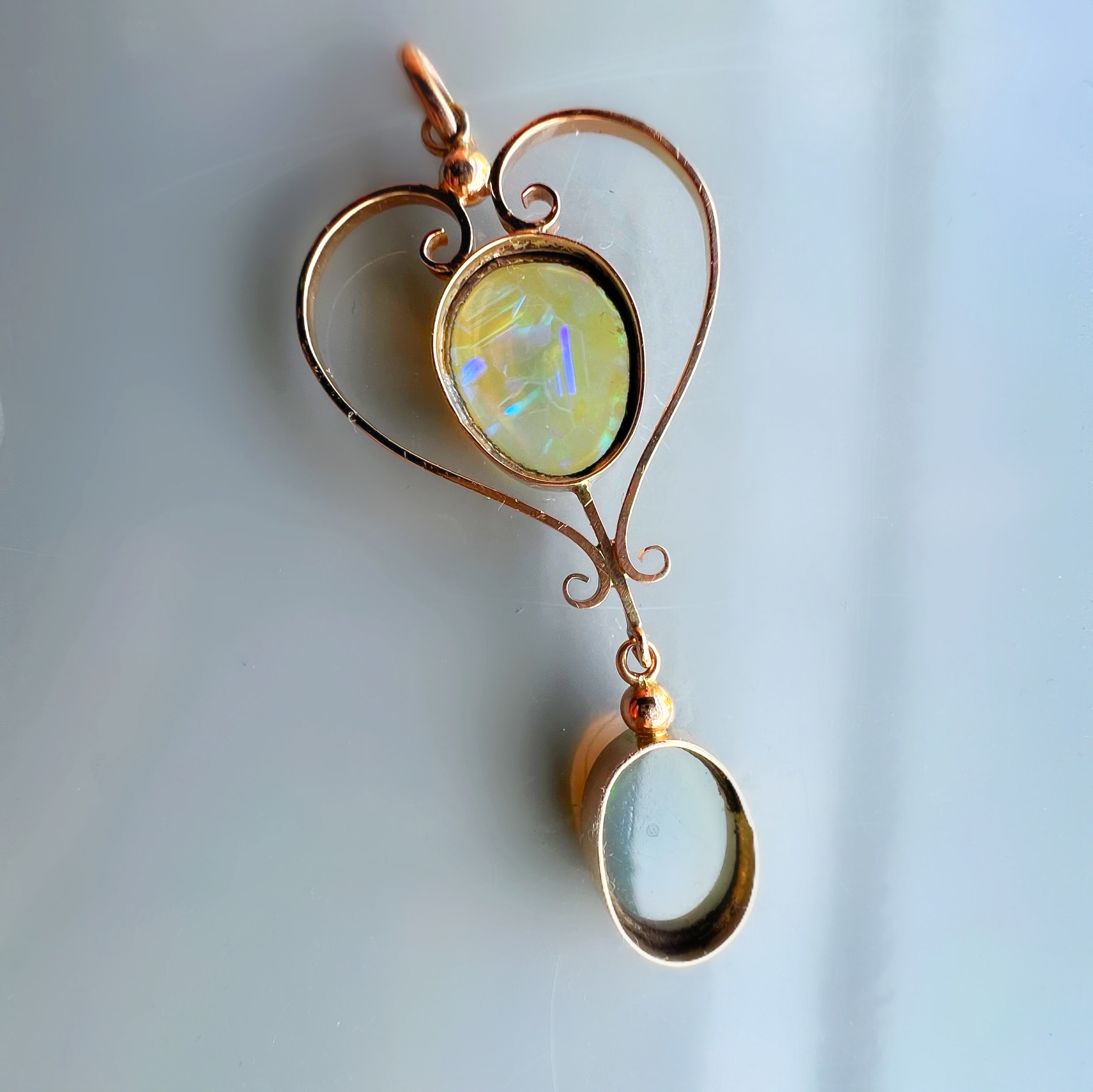 Art Nouveau Opal Drop Pendant