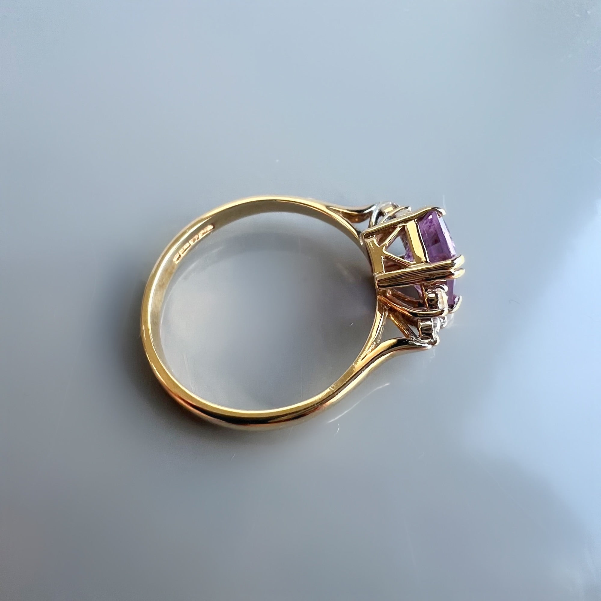 Pretty Amethyst and Diamond Ring