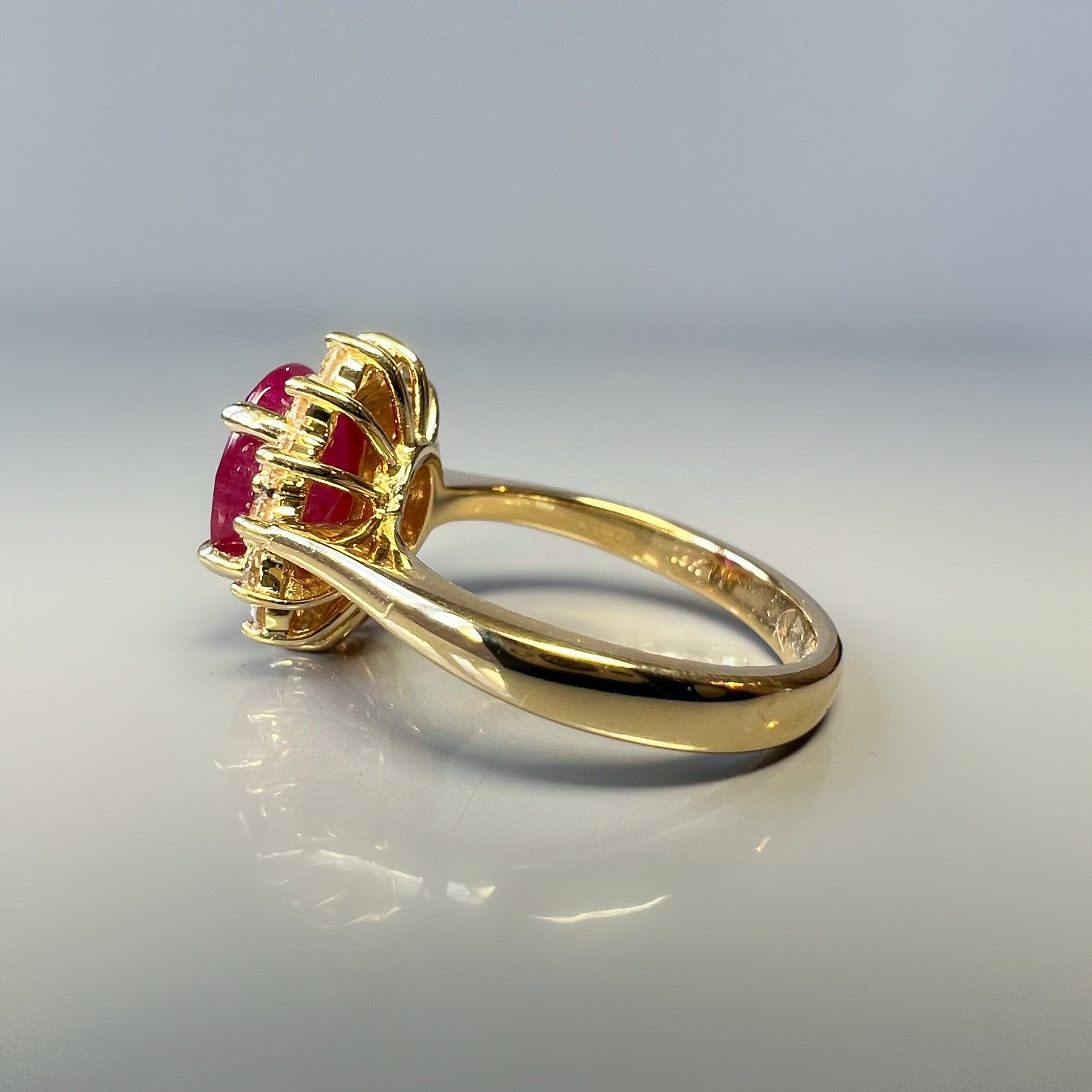 2.30ct Ruby and Diamond Cluster Ring