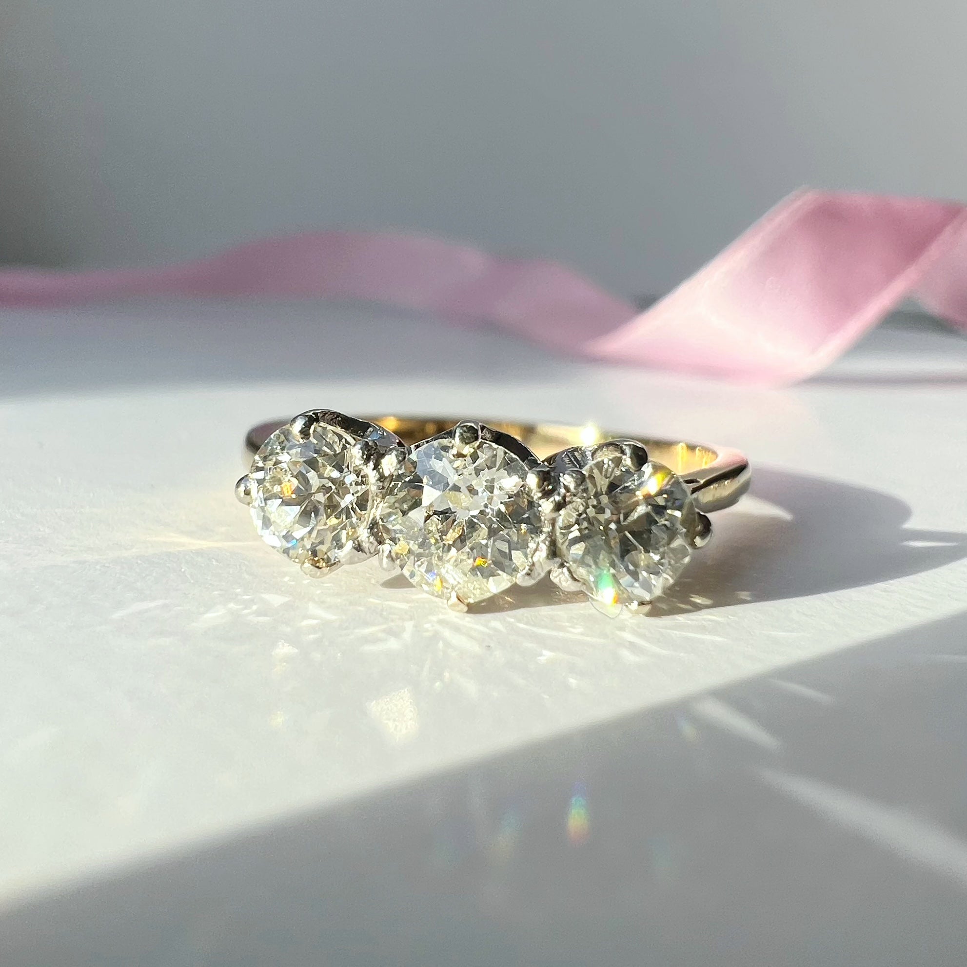 Vintage 1.00ct Diamond Trilogy Ring