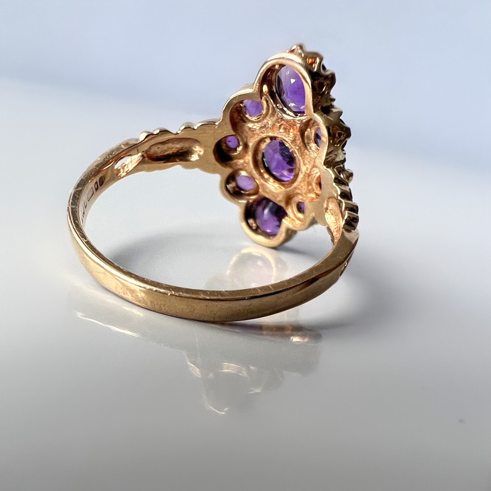 Vintage Amethyst Marquise Cluster Ring